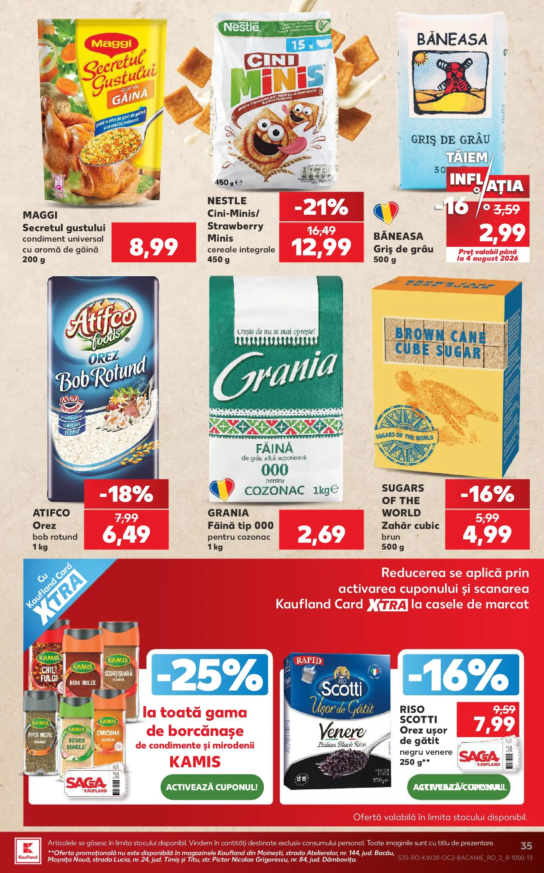 Kaufland Craiova 08.07.2026 - Revista si Oferta | Pagină: 35 | Produse: Orez, Cereale, Fulgi, Condimente
