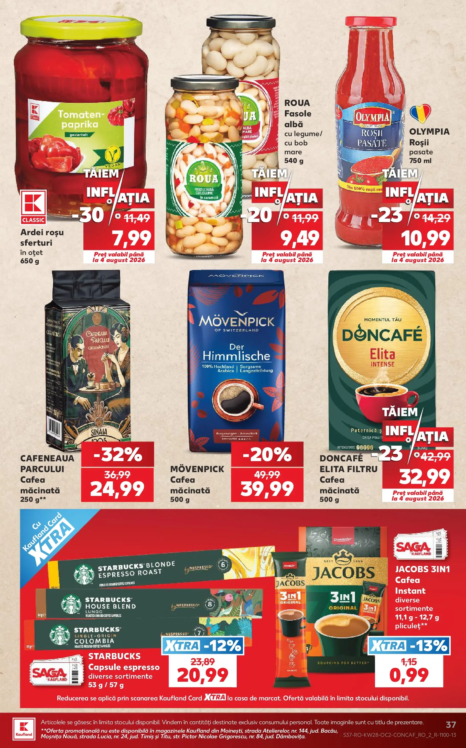 Kaufland Slatina 08.07.2026 - Revista si Oferta | Pagină: 37 | Produse: Köpek çiti, Cafea, Oțet, Fasole albă