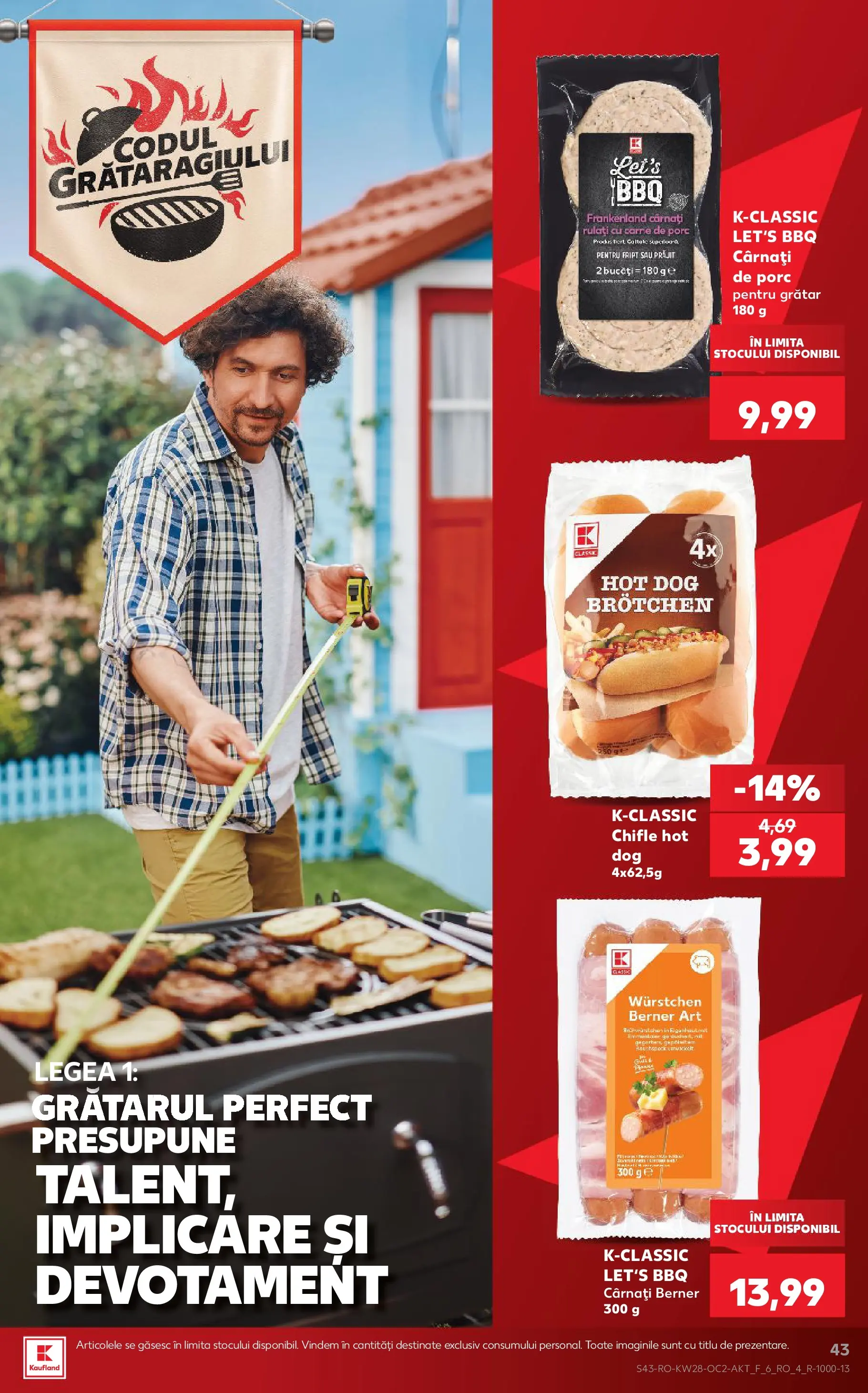 Kaufland Slatina 08.07.2026 - Revista si Oferta | Pagină: 43 | Produse: Grătar, Carne De Porc, Cârnați