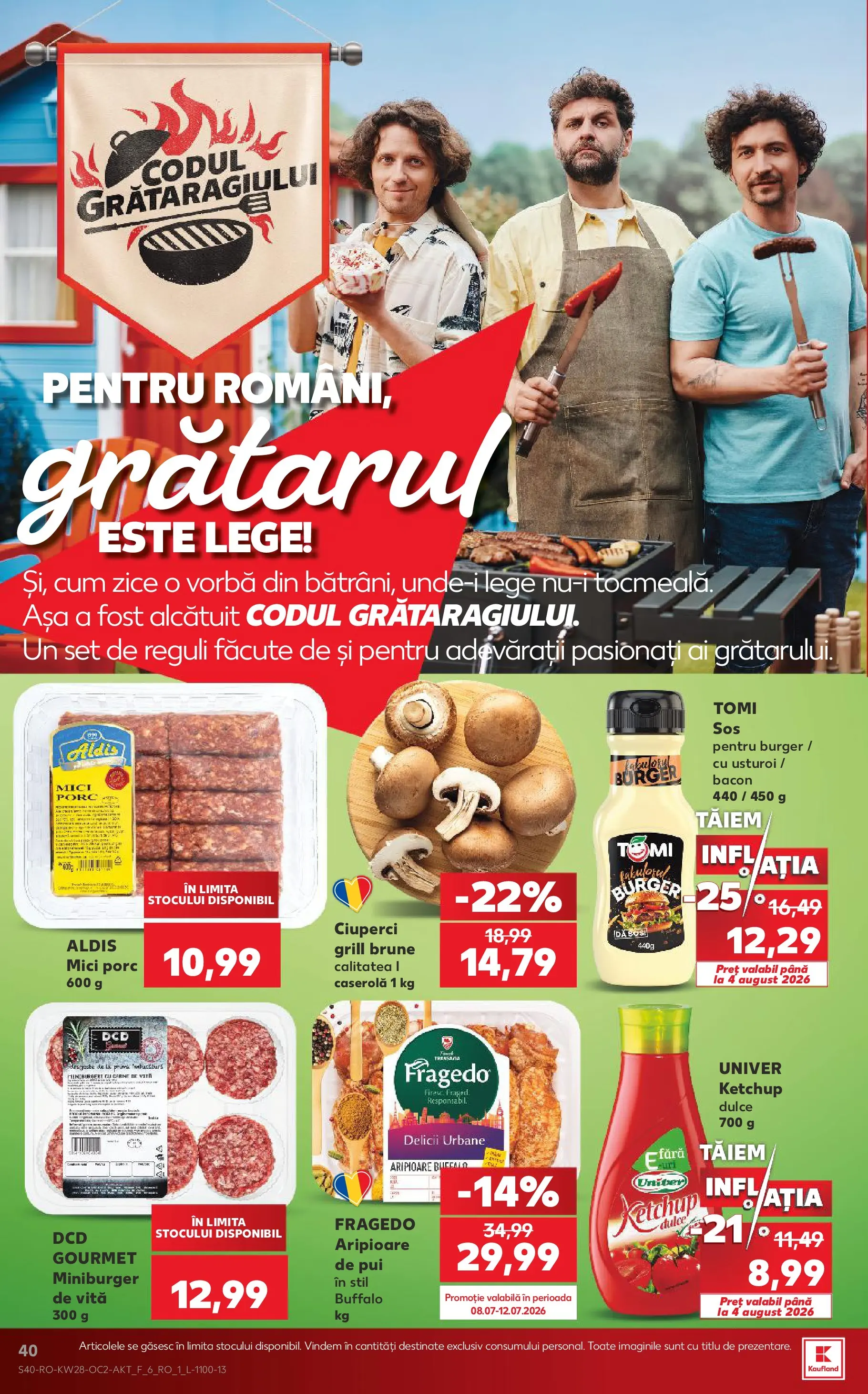 Kaufland Craiova 08.07.2026 - Revista si Oferta | Pagină: 40 | Produse: Grill, Mici, Bacon, Usturoi