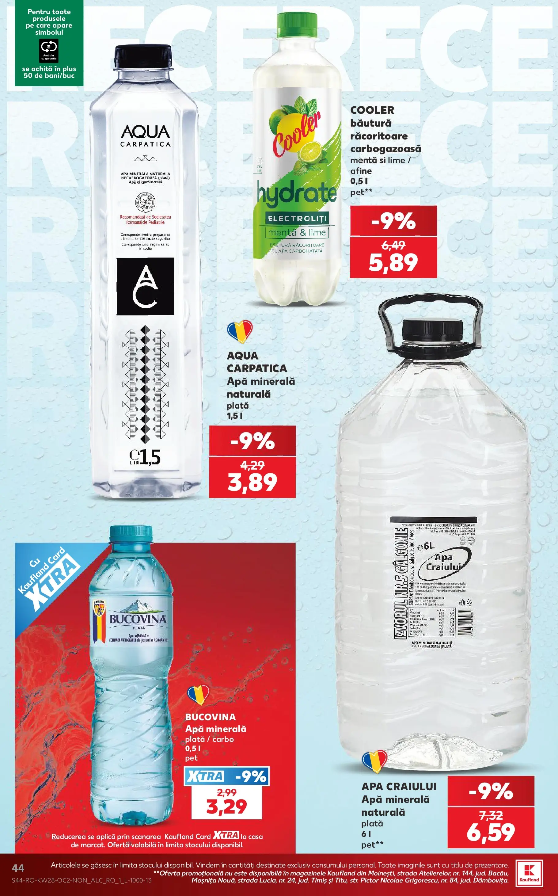 Kaufland Slatina 08.07.2026 - Revista si Oferta | Pagină: 44 | Produse: Lime, Afine, Yazı tahtası kalemi, Apă
