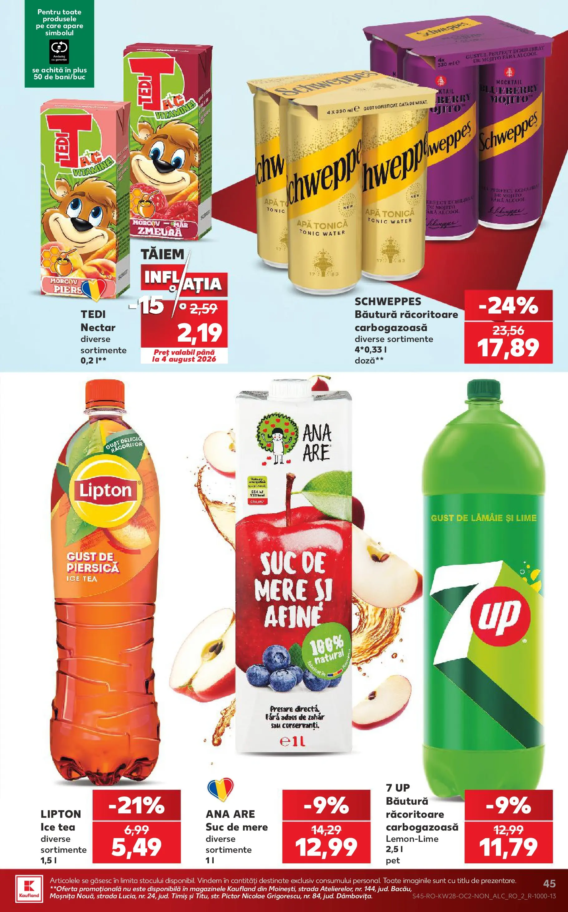 Kaufland Slatina 08.07.2026 - Revista si Oferta | Pagină: 45 | Produse: Lime, Afine, Matériel de Street Workout, Apă