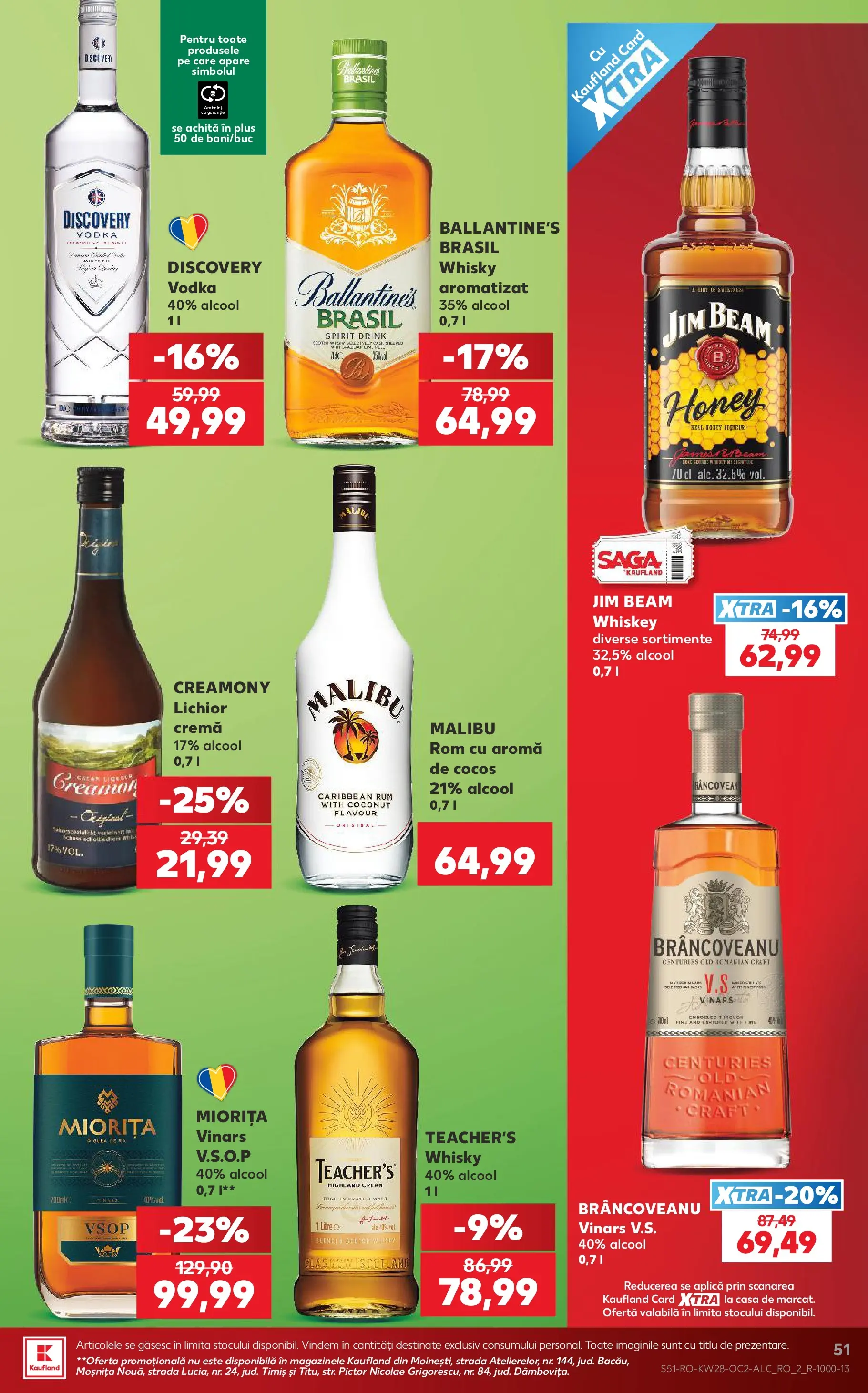 Kaufland Slatina 08.07.2026 - Revista si Oferta | Pagină: 51 | Produse: Cremă, Rom, Vodka, Whiskey