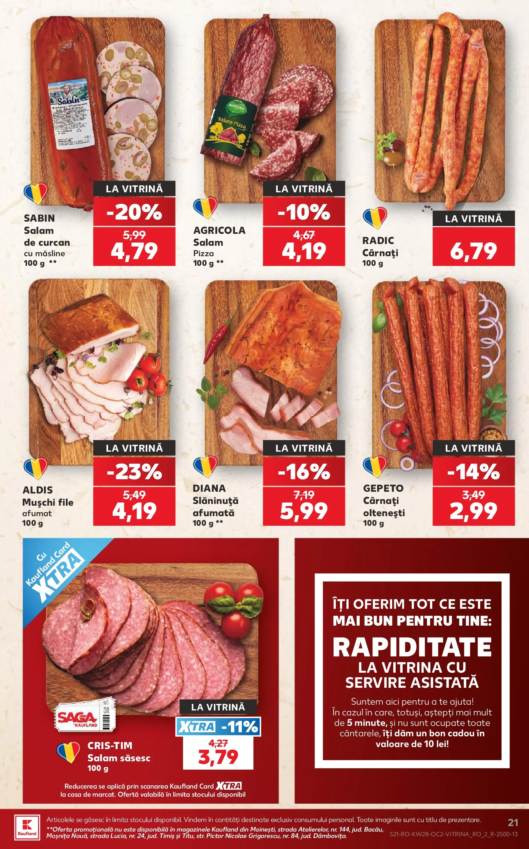 Kaufland Craiova 08.07.2026 - Revista si Oferta | Pagină: 21 | Produse: Vitrină, Măsline, Pizza, Cârnați