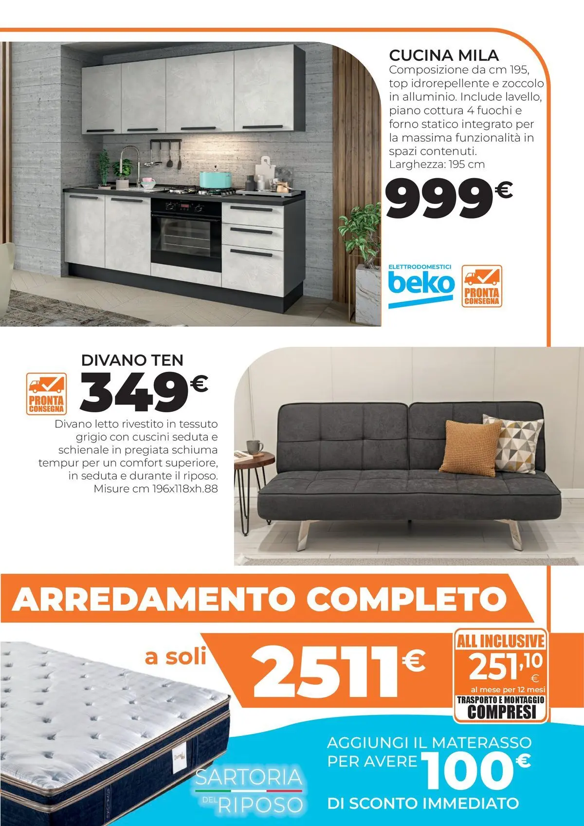 Nuovo Offerte volantino Mobilandia dal 03/07/2026 > offerte anteprima 🛍️ | Pagina: 3 | Prodotti: Divano letto, Letto, Materasso, Divano