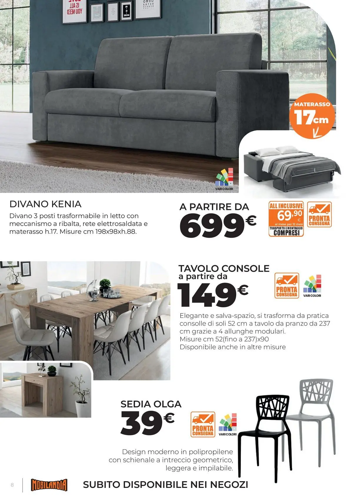Nuovo Offerte volantino Mobilandia dal 03/07/2026 > offerte anteprima 🛍️ | Pagina: 8 | Prodotti: Letto, Materasso, Divano, Sedia