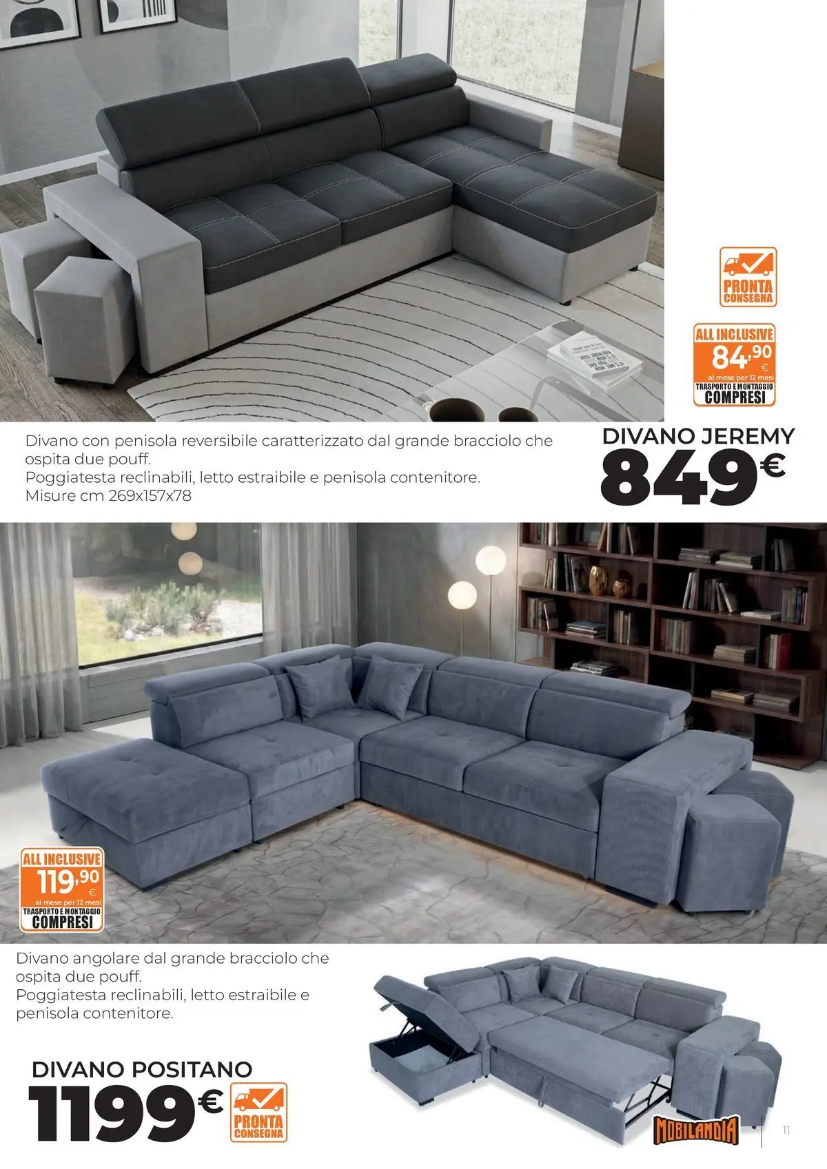 Nuovo Offerte volantino Mobilandia dal 03/07/2026 > offerte anteprima 🛍️ | Pagina: 11 | Prodotti: Divano angolare, Letto, Divano