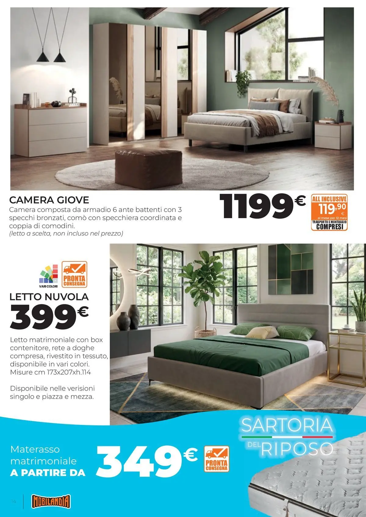 Nuovo Offerte volantino Mobilandia dal 03/07/2026 > offerte anteprima 🛍️ | Pagina: 14 | Prodotti: Letto matrimoniale, Letto, Materasso, Armadio