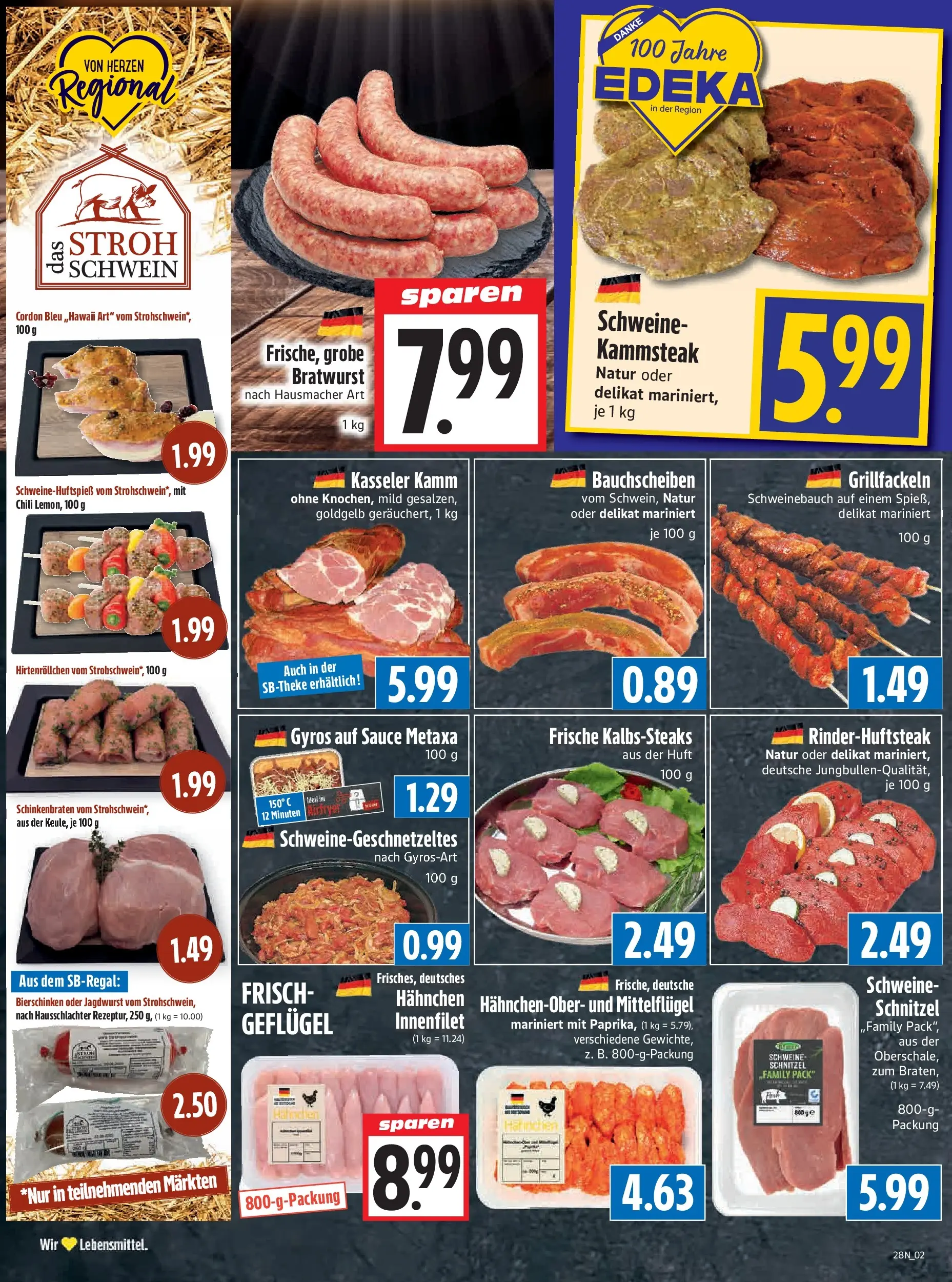 Angebote - Edeka Hahner: Wochenangebote (ab 05.07.2026) zum Blättern | Seite: 4 | Produkte: Hahnchen, Schweinebauch, Metaxa, Gyros