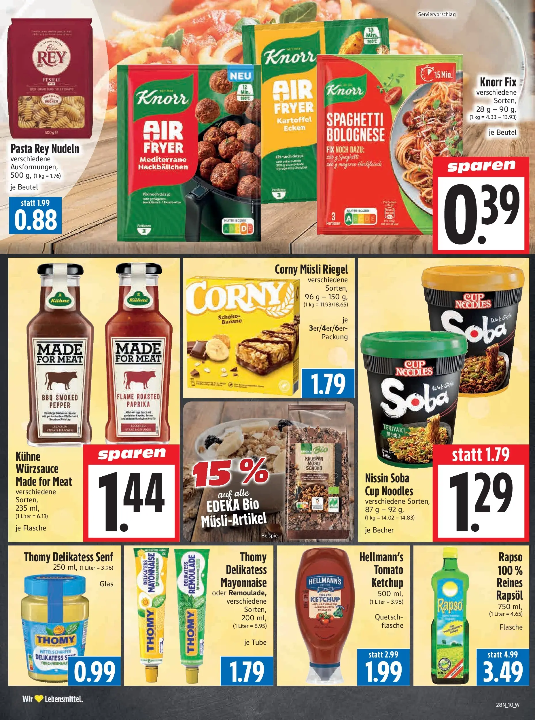 Angebote - Edeka Hahner: Wochenangebote (ab 05.07.2026) zum Blättern | Seite: 12 | Produkte: Knorr fix, Rapsöl, Tomaten, Nudeln