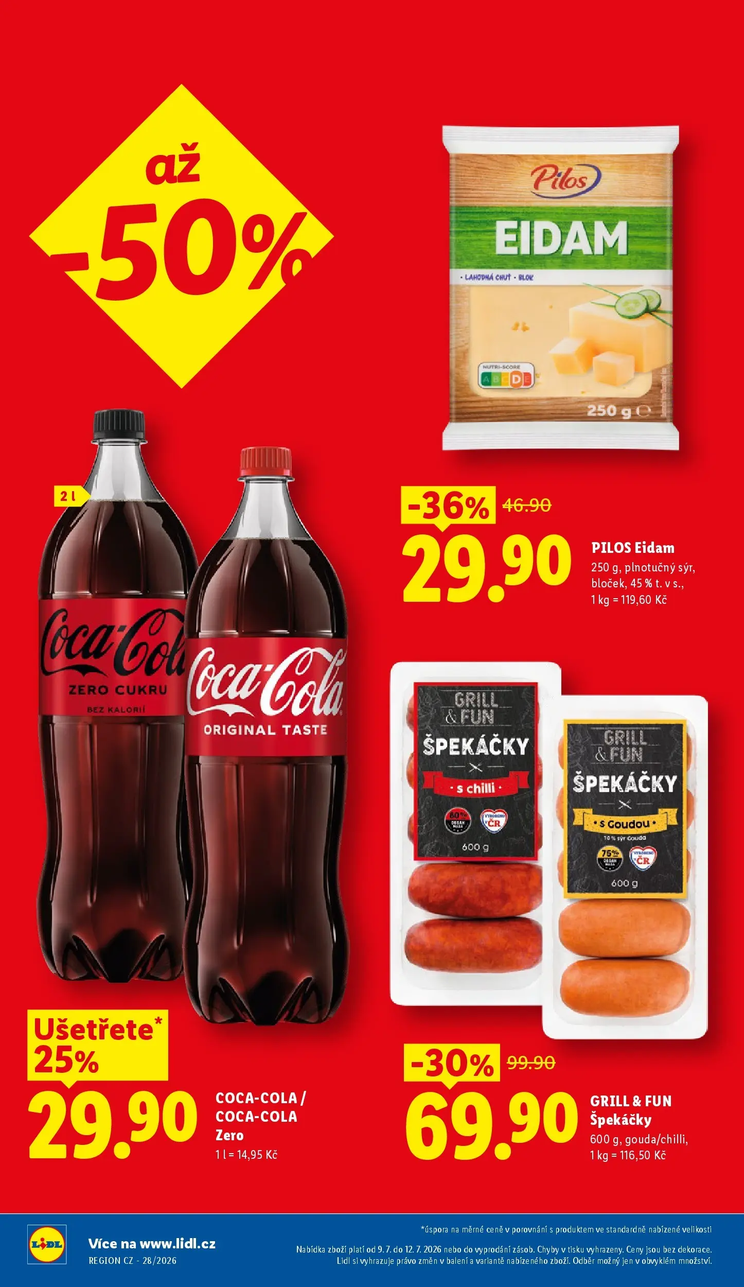 Lidl leták od 08.07.2026 - Nový akční leták | Strana: 2 | Produkty: Špekáčky, Blok, Eidam