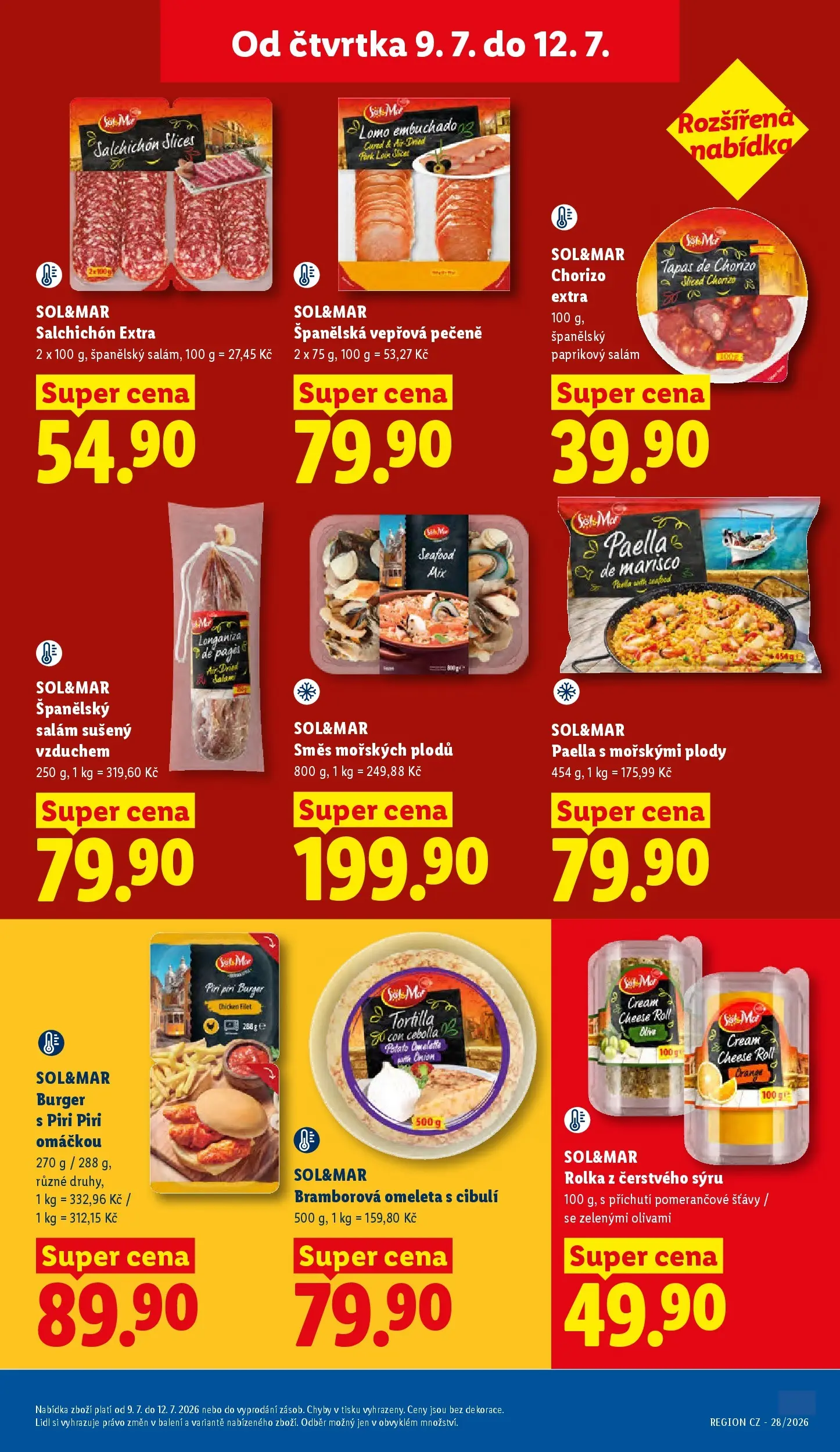 Lidl leták od 08.07.2026 - Nový akční leták | Strana: 19 | Produkty: Burger, Tapas, Cream cheese, Filet