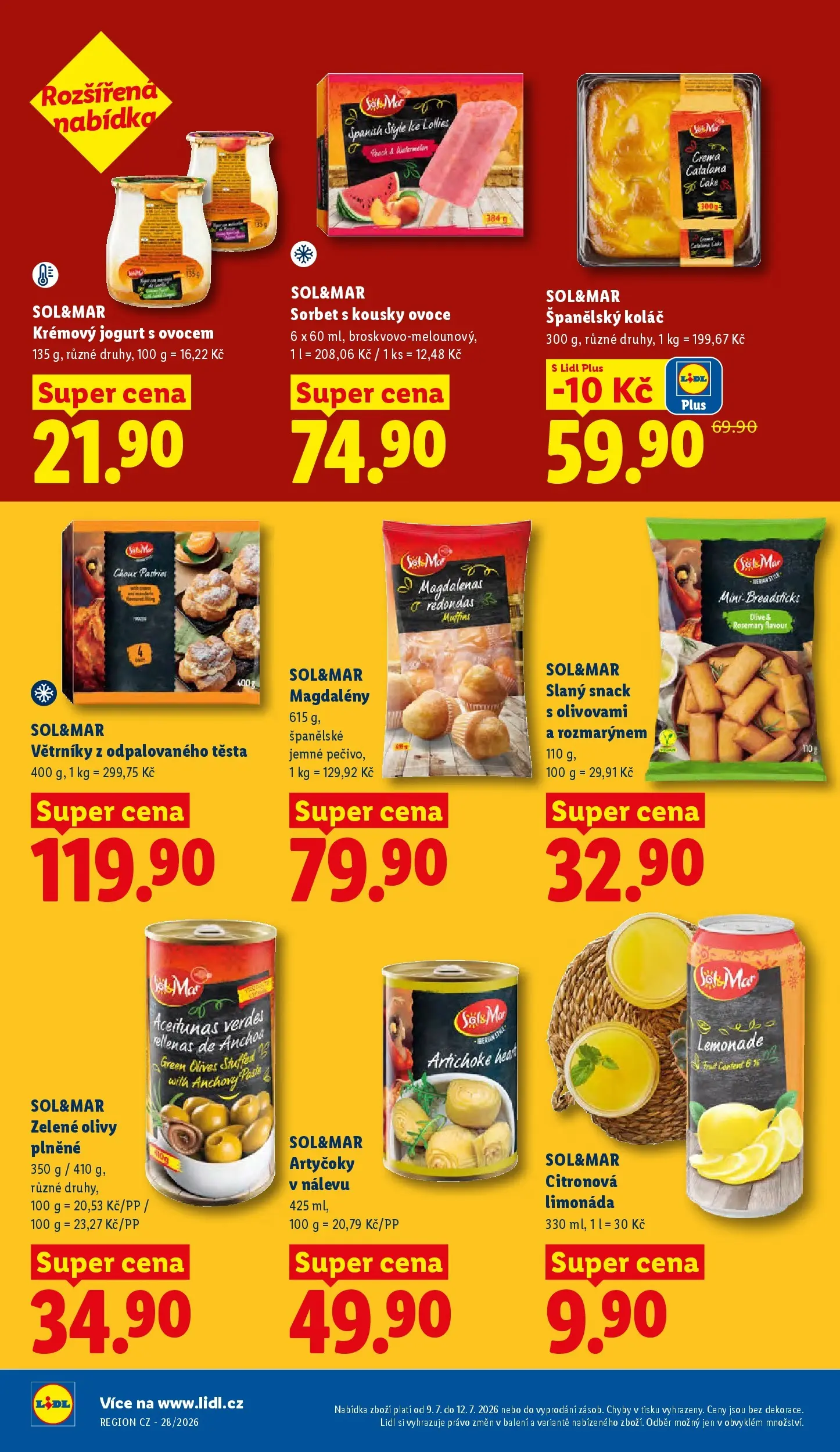 Lidl leták od 08.07.2026 - Nový akční leták | Strana: 20 | Produkty: Ovoce, Limonáda, Jogurt, Sorbet