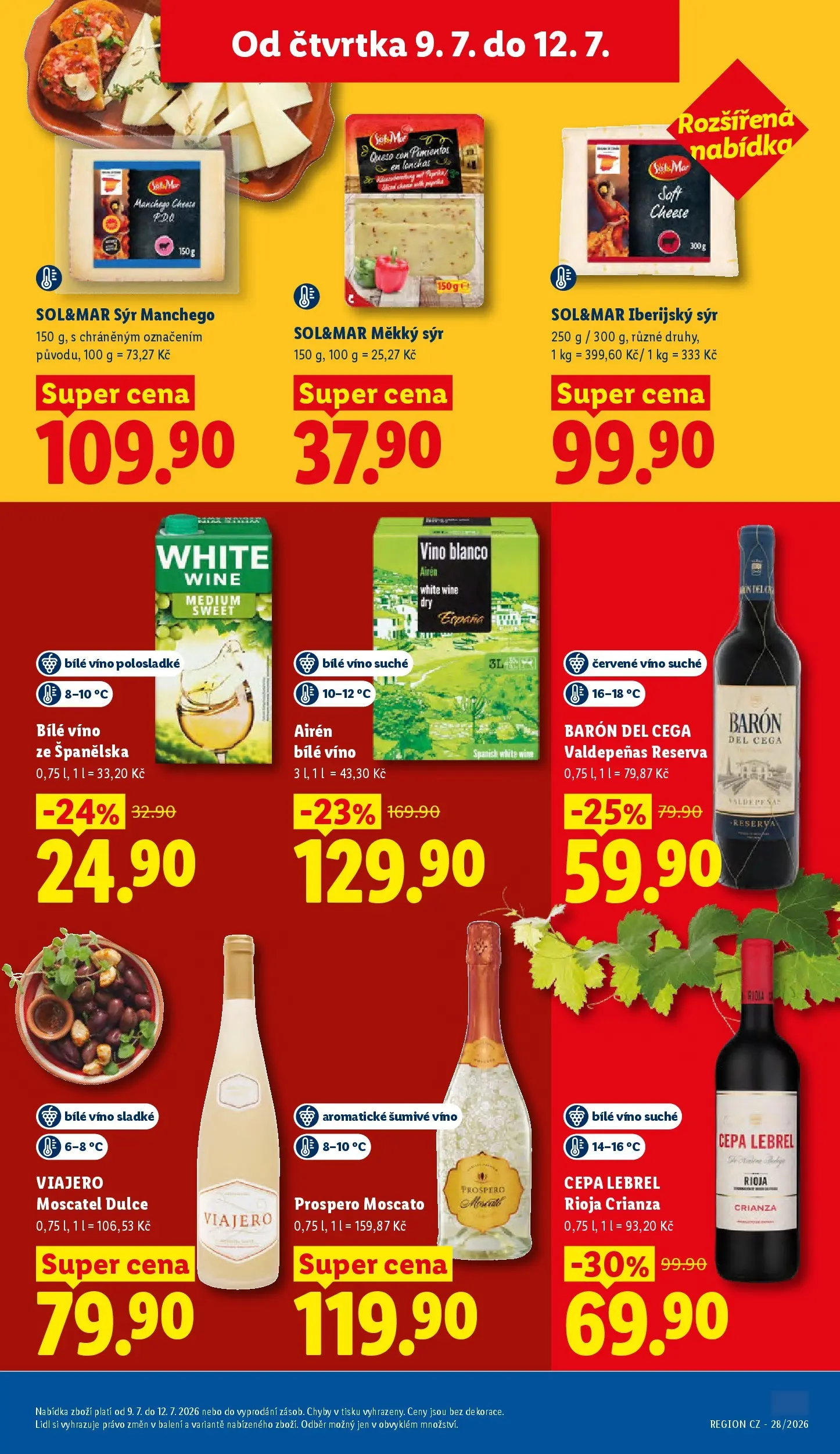 Lidl leták od 08.07.2026 - Nový akční leták | Strana: 21 | Produkty: Bílé víno, Šumivé víno, Sýr, Červené víno