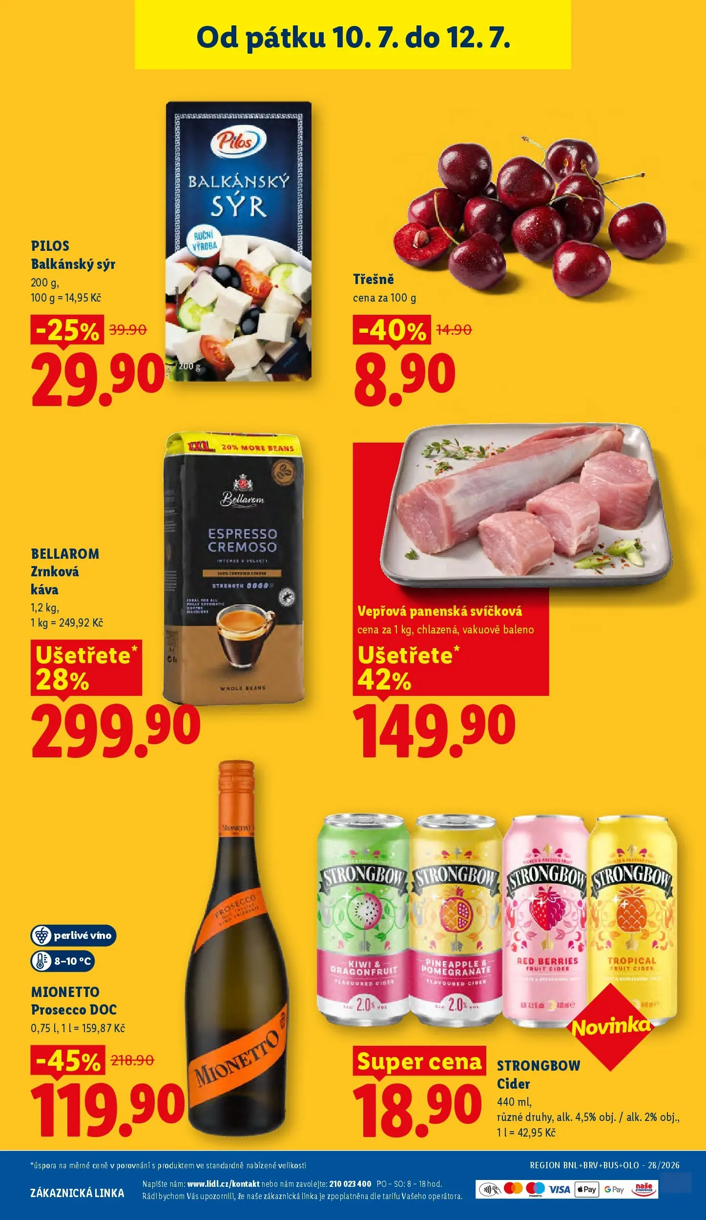 Lidl leták od 08.07.2026 - Nový akční leták | Strana: 47 | Produkty: Káva, Bellarom espresso, Prosecco DOC, Cider Strongbow