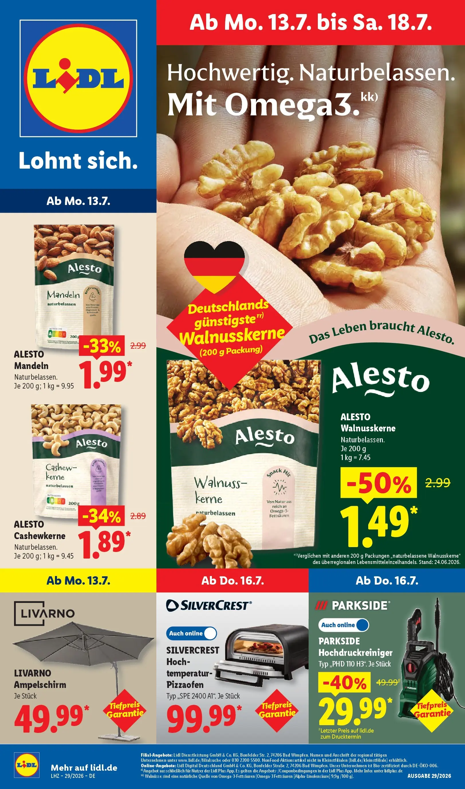 Lidl Prospekt Künzell (ab 12.07.2026) » Angebote online | Seite: 1 | Produkte: Walnüsse, Bad, Mandeln, Pizza Lidl Prospekt Künzell (ab 12.07.2026) zum Blättern » Angebote | Seite: 1 | Produkte: Walnüsse, Bad, Mandeln, Pizza