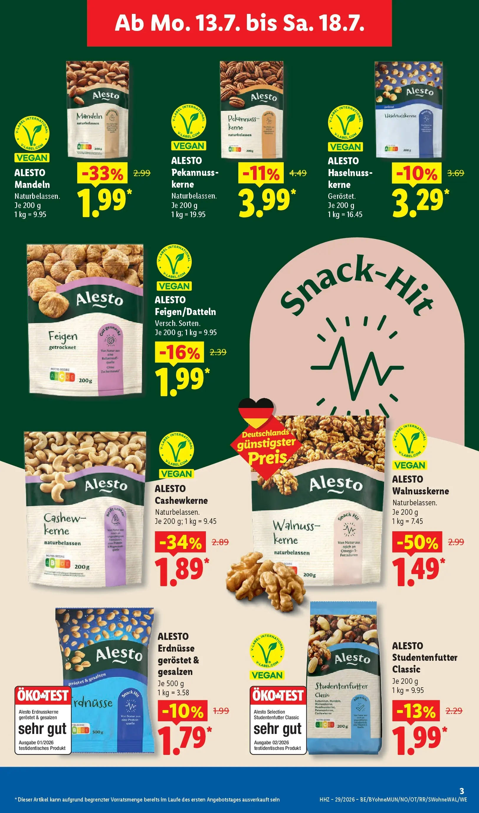 Lidl Prospekt Künzell (ab 12.07.2026) » Angebote online | Seite: 7 | Produkte: Erdnüsse, Mandeln Lidl Prospekt Künzell (ab 12.07.2026) zum Blättern » Angebote | Seite: 7 | Produkte: Erdnüsse, Mandeln