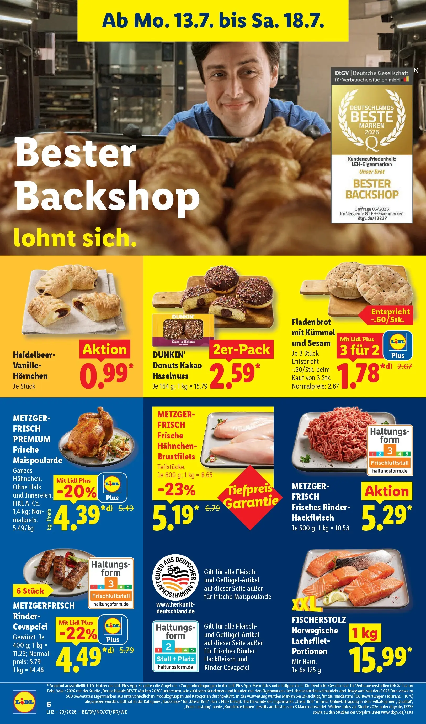 Lidl Prospekt Künzell (ab 12.07.2026) » Angebote online | Seite: 14 | Produkte: Hahnchen, Cevapcici, Brot, Hackfleisch Lidl Prospekt Künzell (ab 12.07.2026) zum Blättern » Angebote | Seite: 14 | Produkte: Hahnchen, Cevapcici, Brot, Hackfleisch