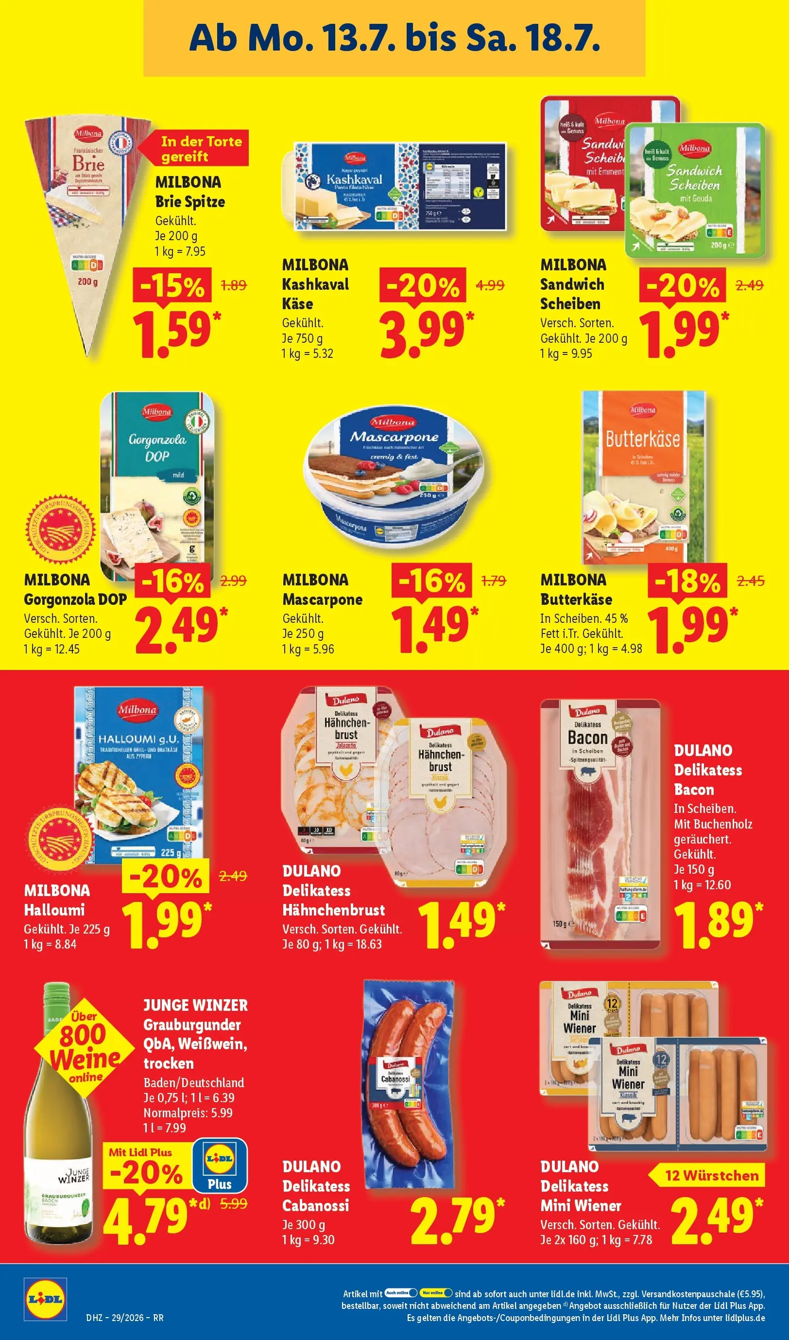 Lidl Prospekt Zülpich (ab 12.07.2026) zum Blättern » Angebote | Seite: 16 | Produkte: Mascarpone, Gouda, Pasta, Hahnchenbrust