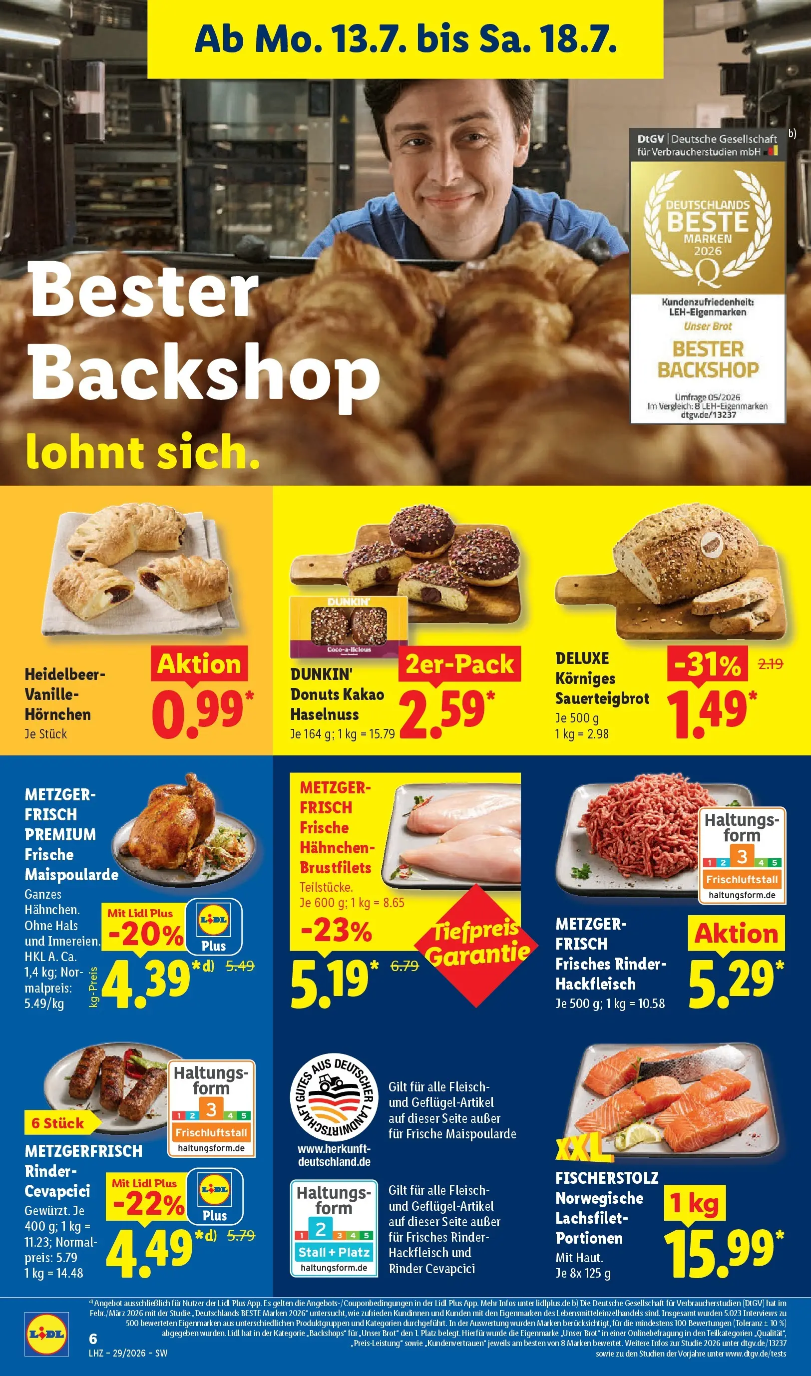Lidl Prospekt Mühlacker (ab 12.07.2026) » Angebote online | Seite: 14 | Produkte: Hahnchen, Cevapcici, Donuts, Hackfleisch Lidl Prospekt Mühlacker (ab 12.07.2026) zum Blättern » Angebote | Seite: 14 | Produkte: Hahnchen, Cevapcici, Donuts, Hackfleisch