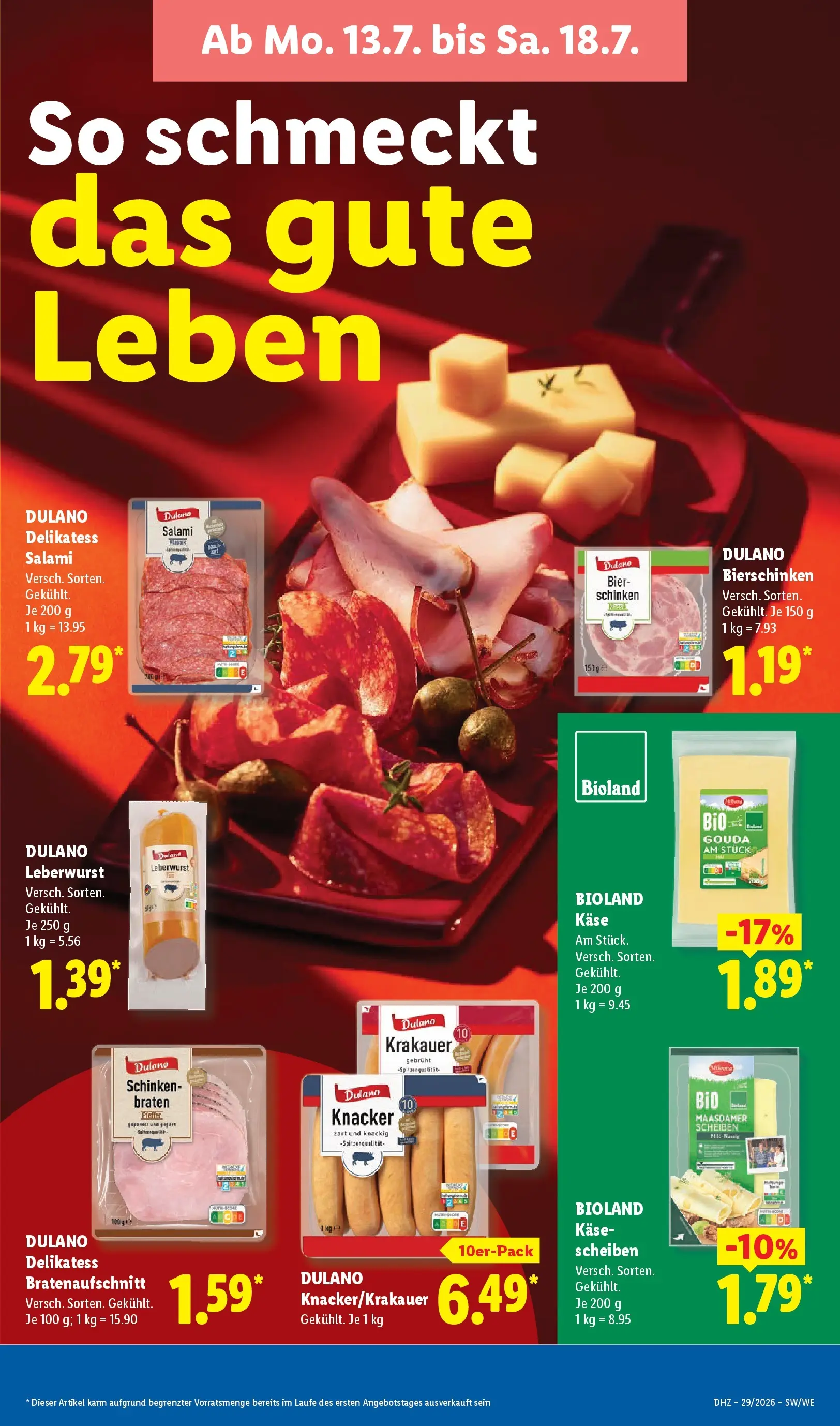 Lidl Prospekt Künzell (ab 12.07.2026) » Angebote online | Seite: 17 | Produkte: Käse, Bier, Salami, Schinken Lidl Prospekt Künzell (ab 12.07.2026) zum Blättern » Angebote | Seite: 17 | Produkte: Käse, Bier, Salami, Schinken