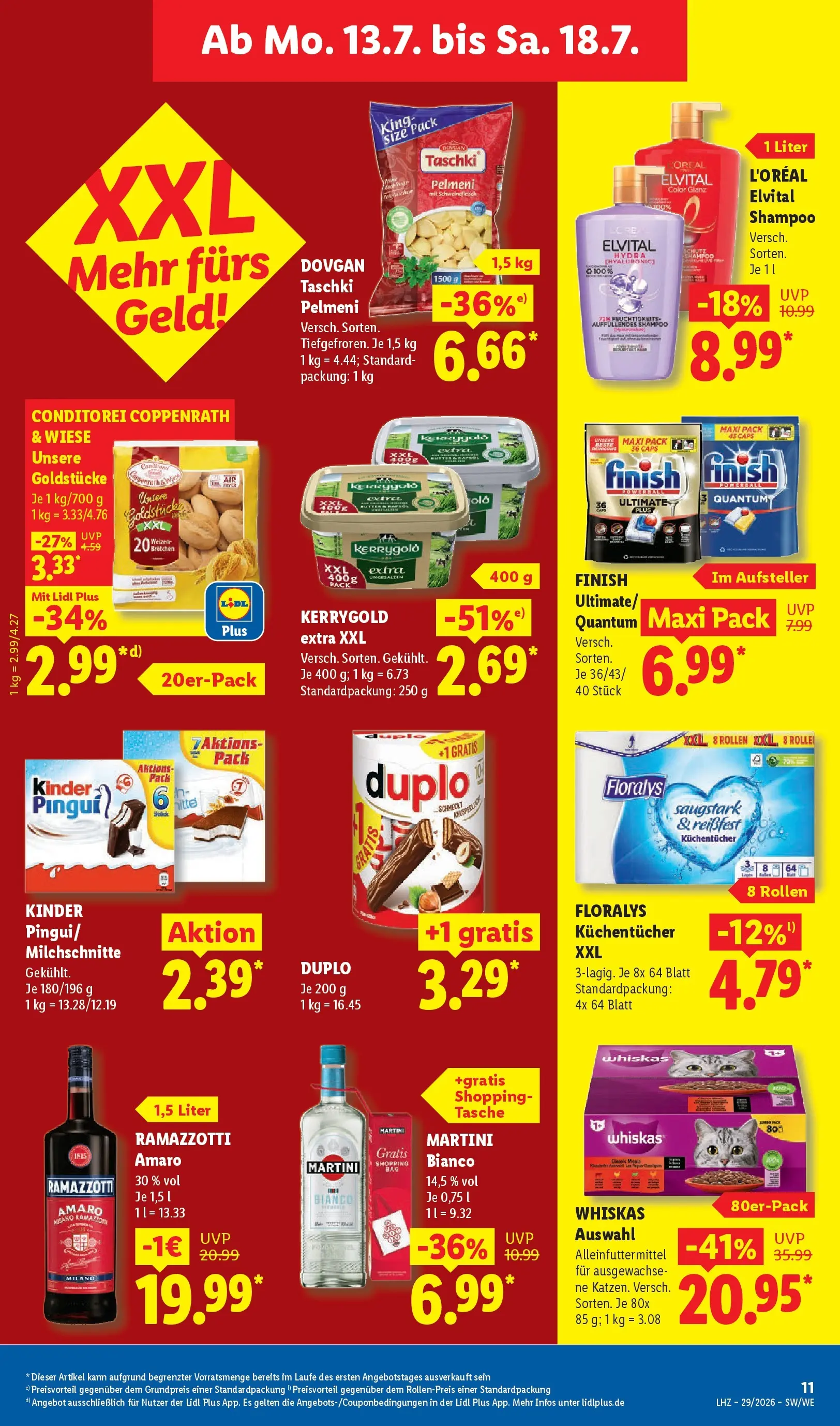 Lidl Prospekt Künzell (ab 12.07.2026) » Angebote online | Seite: 21 | Produkte: Martini, Finish, Schweinefleisch, Whiskas Lidl Prospekt Künzell (ab 12.07.2026) zum Blättern » Angebote | Seite: 21 | Produkte: Martini, Finish, Schweinefleisch, Whiskas