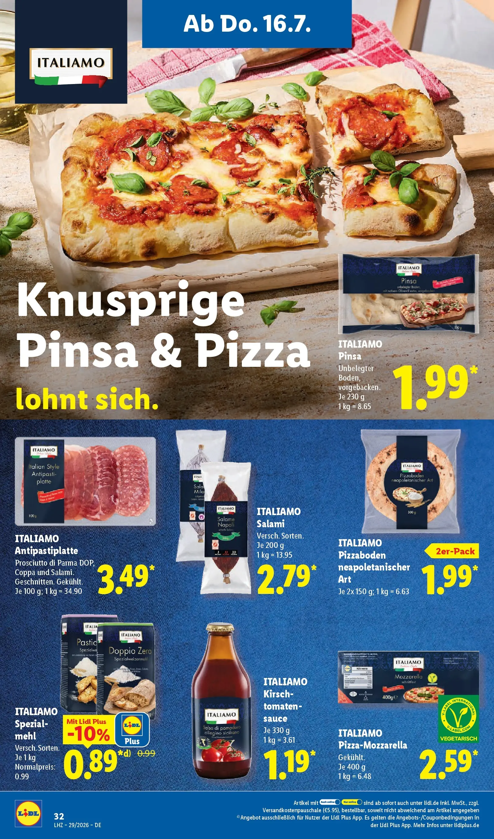 Lidl Prospekt Künzell (ab 12.07.2026) » Angebote online | Seite: 56 | Produkte: Olivenol, Tomaten, Salami, Pizza Lidl Prospekt Künzell (ab 12.07.2026) zum Blättern » Angebote | Seite: 56 | Produkte: Olivenol, Tomaten, Salami, Pizza