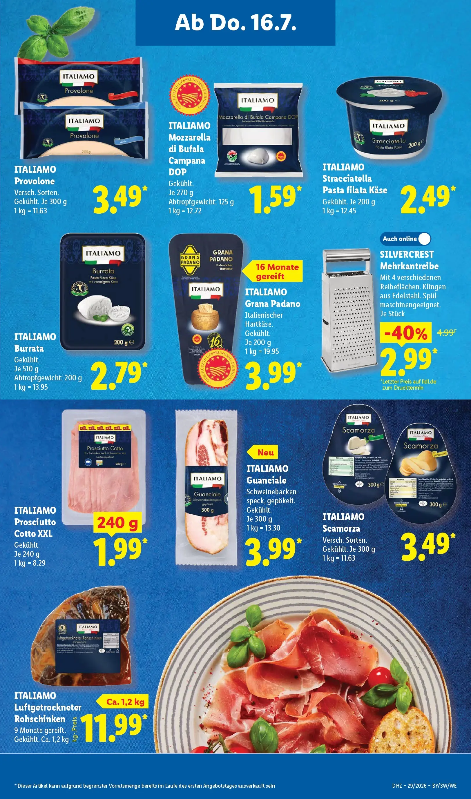 Lidl Prospekt Künzell (ab 12.07.2026) » Angebote online | Seite: 59 | Produkte: Käse, Mozzarella, Burrata, Pasta Lidl Prospekt Künzell (ab 12.07.2026) zum Blättern » Angebote | Seite: 59 | Produkte: Käse, Mozzarella, Burrata, Pasta