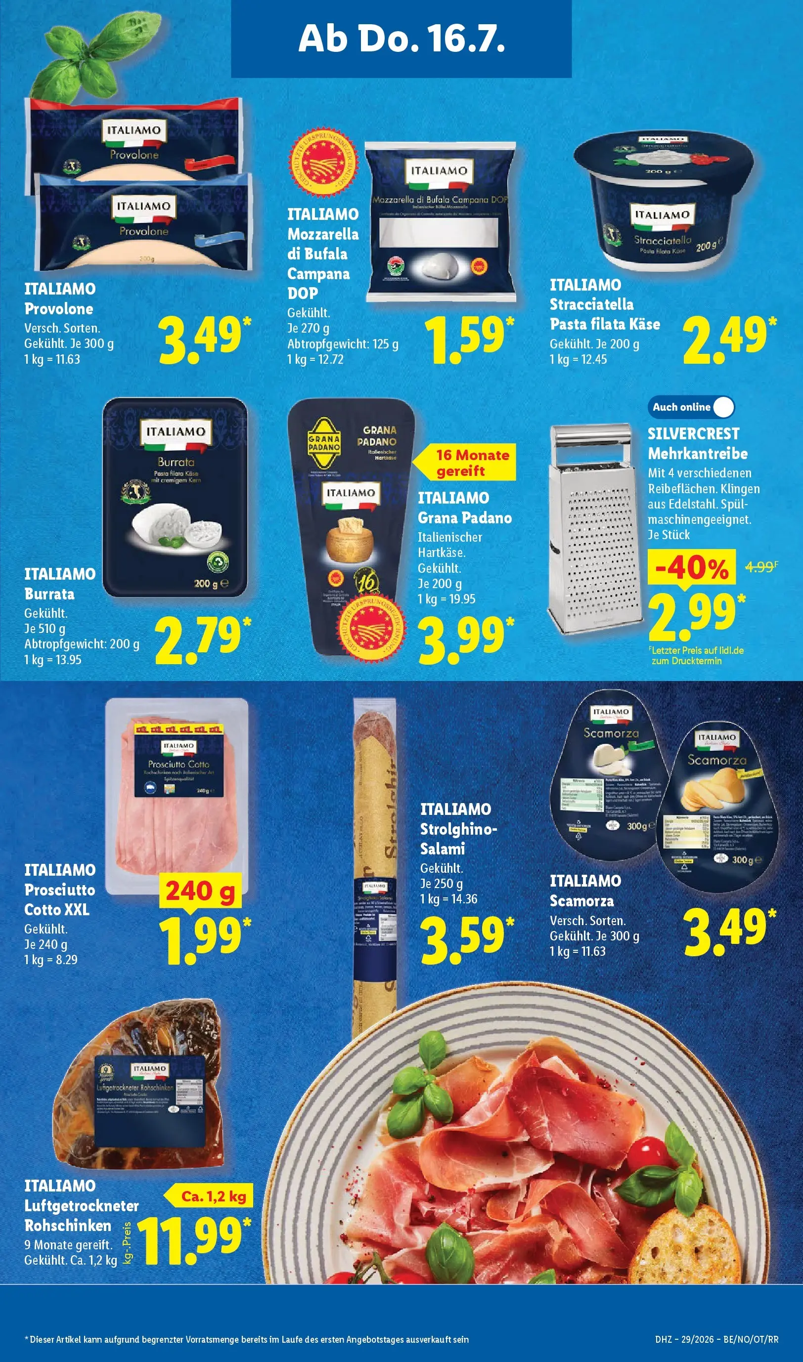 Lidl Prospekt Senftenberg (ab 12.07.2026) ยป Angebote online | Seite: 59 | Produkte: Kรคse, Burrata, Pasta, Salami Lidl Prospekt Senftenberg (ab 12.07.2026) zum Blรคttern ยป Angebote | Seite: 59 | Produkte: Kรคse, Burrata, Pasta, Salami