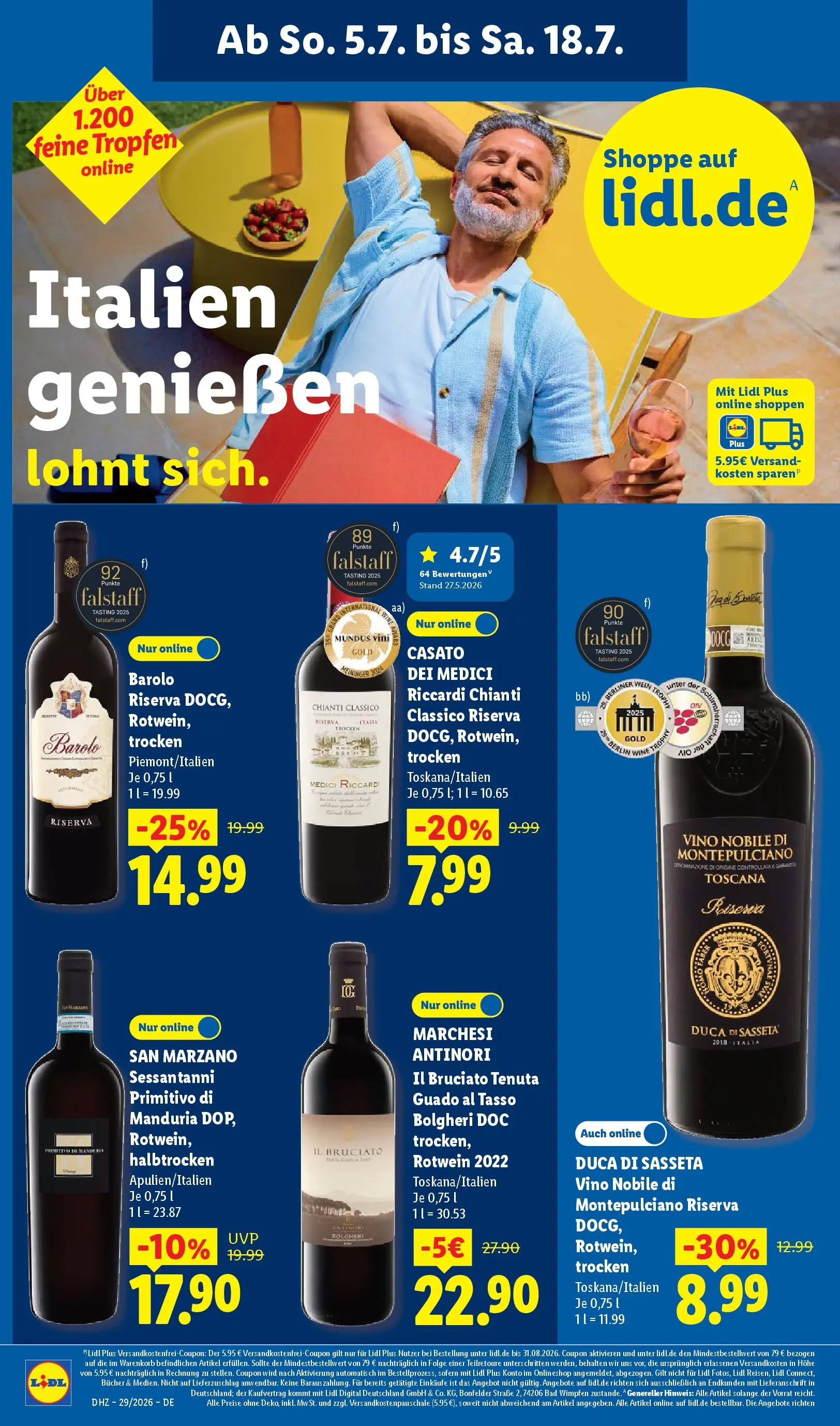 Lidl Prospekt Künzell (ab 12.07.2026) » Angebote online | Seite: 62 | Produkte: Rotwein, Bad Lidl Prospekt Künzell (ab 12.07.2026) zum Blättern » Angebote | Seite: 62 | Produkte: Rotwein, Bad