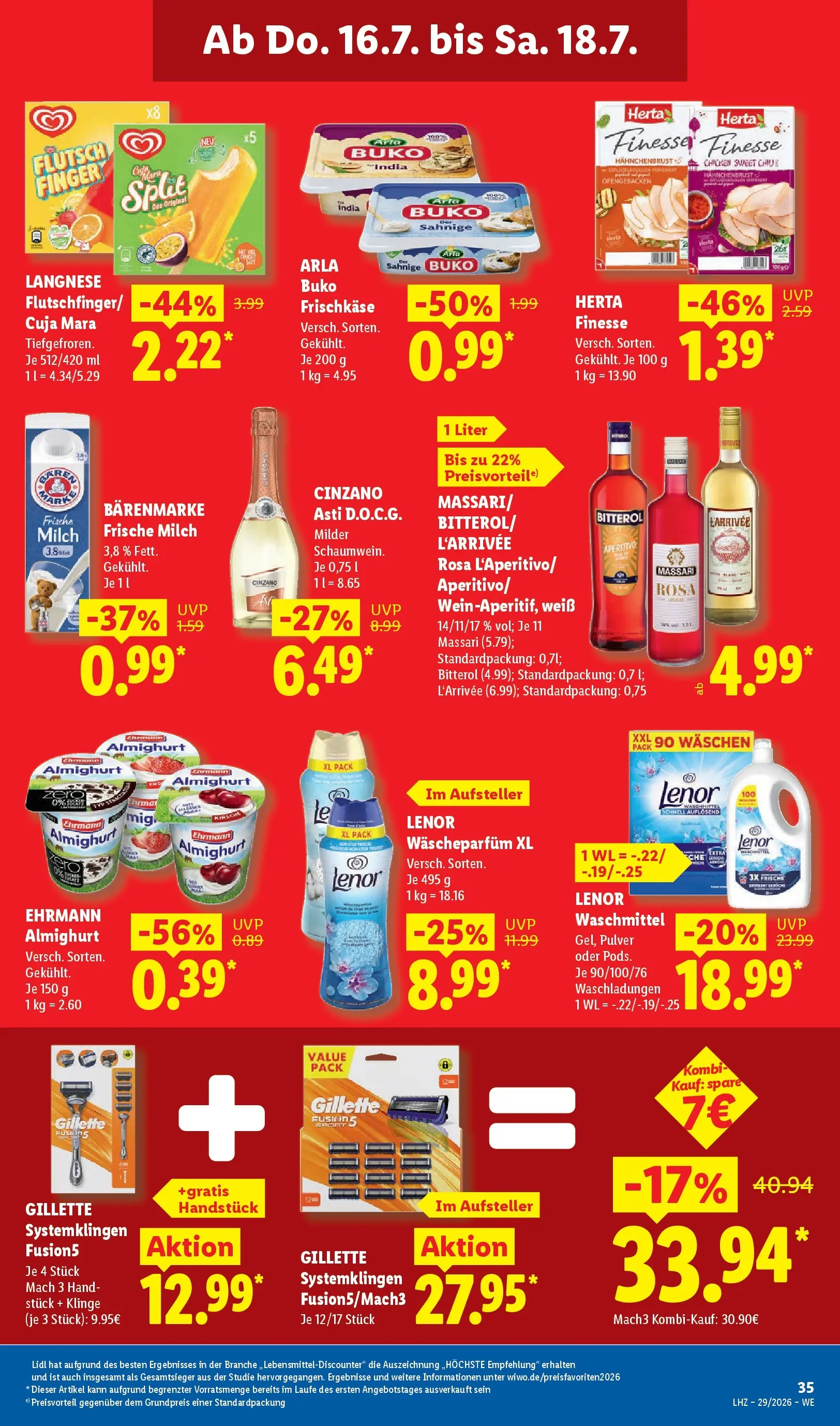 Lidl Prospekt Künzell (ab 12.07.2026) » Angebote online | Seite: 69 | Produkte: Lenor, Milch, Waschmittel, Frischkase Lidl Prospekt Künzell (ab 12.07.2026) zum Blättern » Angebote | Seite: 69 | Produkte: Lenor, Milch, Waschmittel, Frischkase
