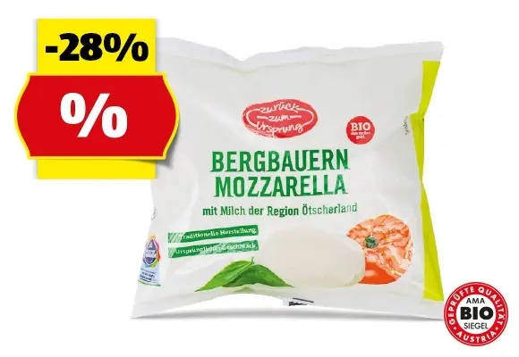 ZUR&Uuml;CK ZUM URSPRUNG Bio-Bergbauern Mozzarella, 125 g