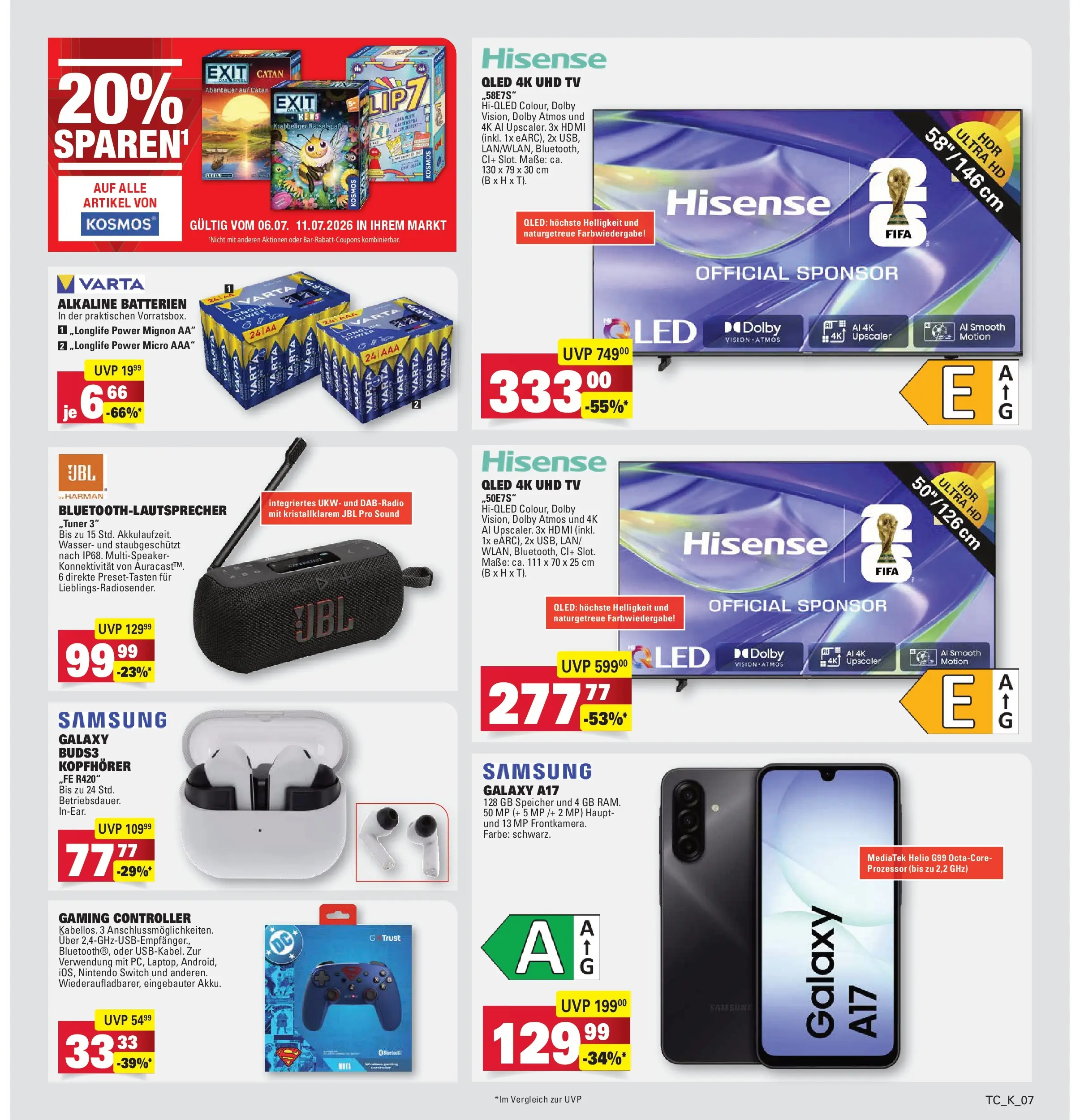 Marktkauf - Marktkauf: Wochenangebote (ab 06.07.2026) » Angebote online | Seite: 37 | Produkte: USB, Batterien, Samsung, Wasser