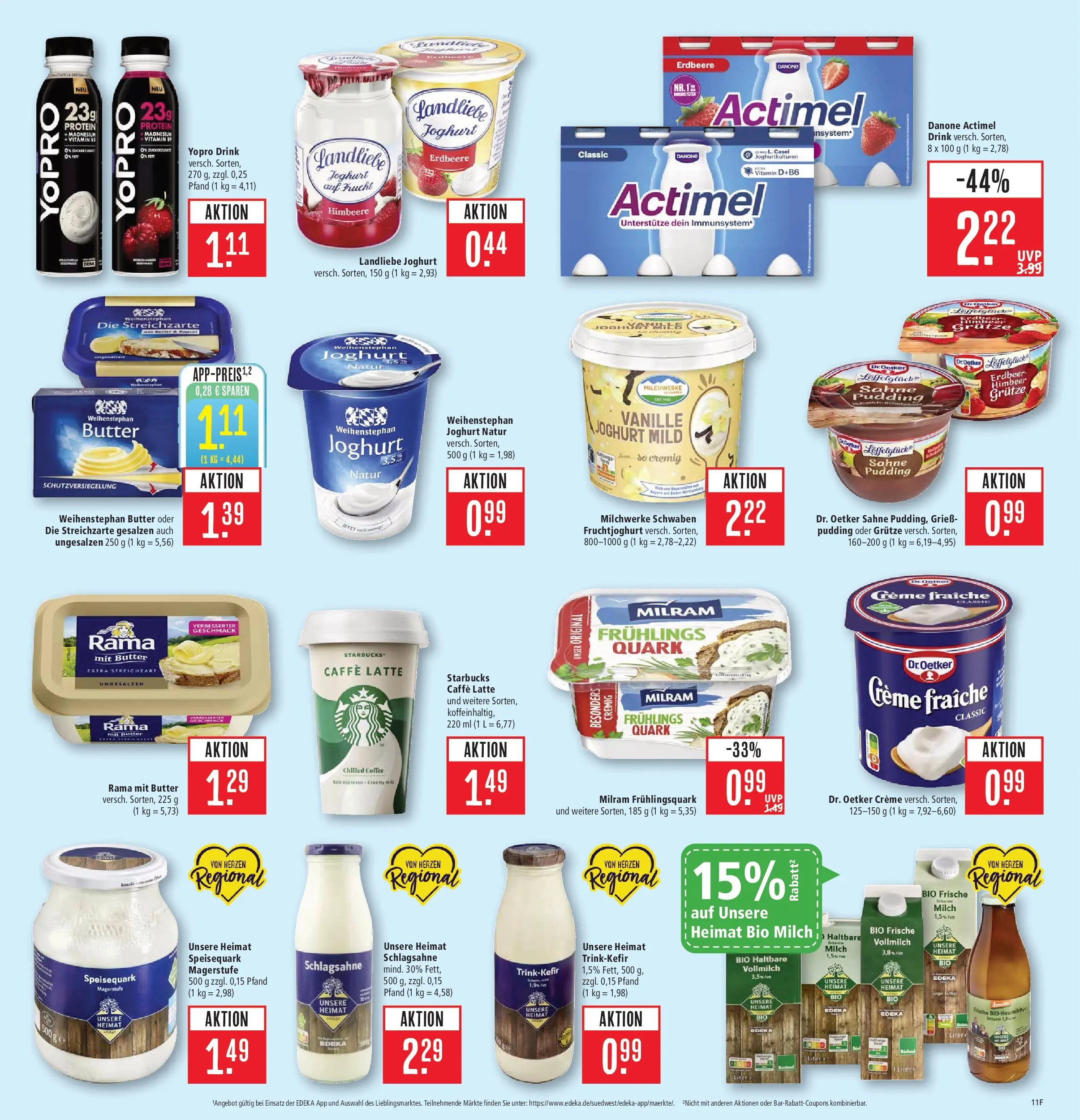 Marktkauf Prospekt Kirchheim (ab 05.07.2026) » Angebote online | Seite: 11 | Produkte: Actimel, Quark, Starbucks, Landliebe joghurt