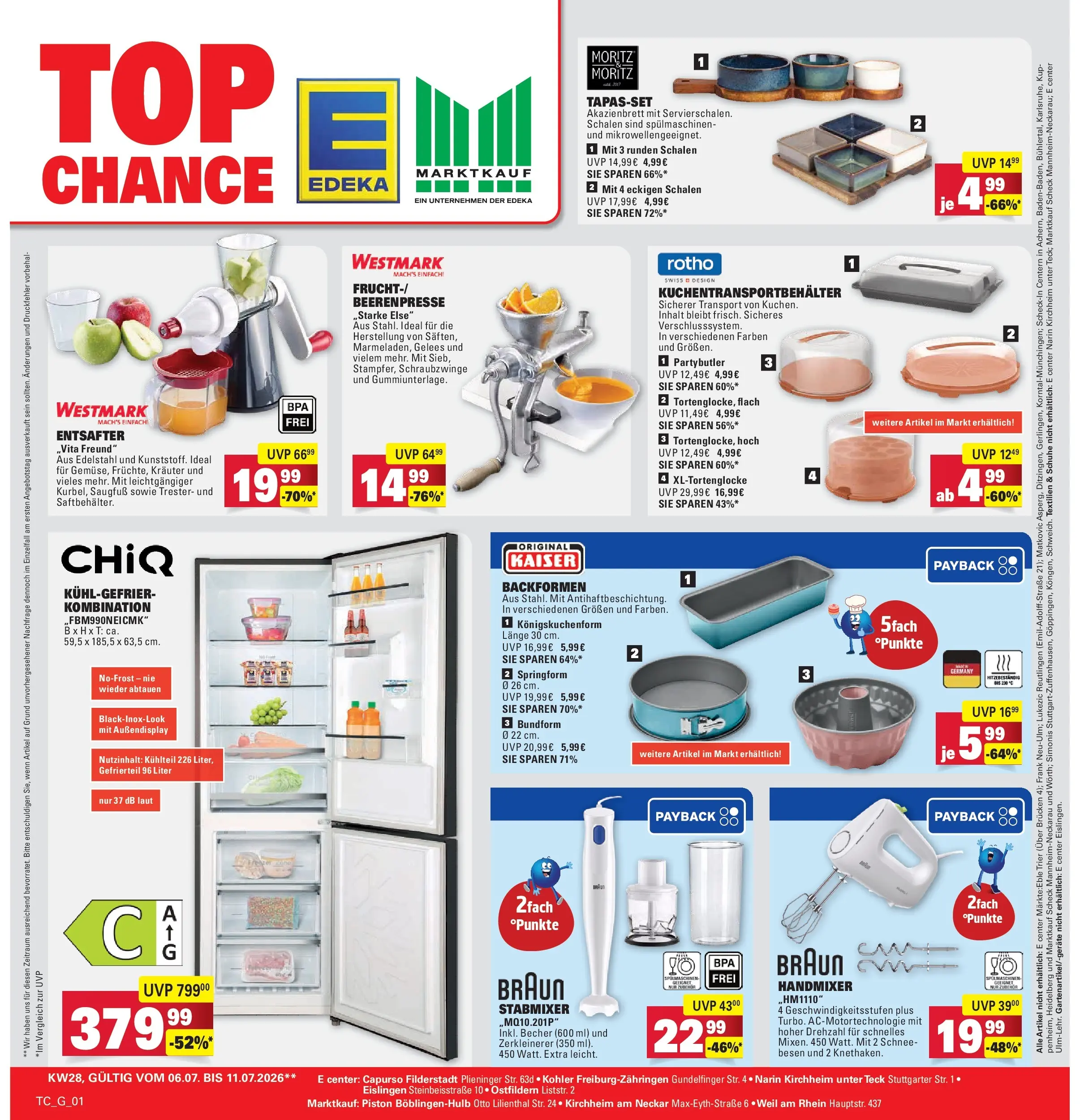 Marktkauf Prospekt Kirchheim (ab 05.07.2026) » Angebote online | Seite: 31 | Produkte: Entsafter, Handmixer, Stabmixer
