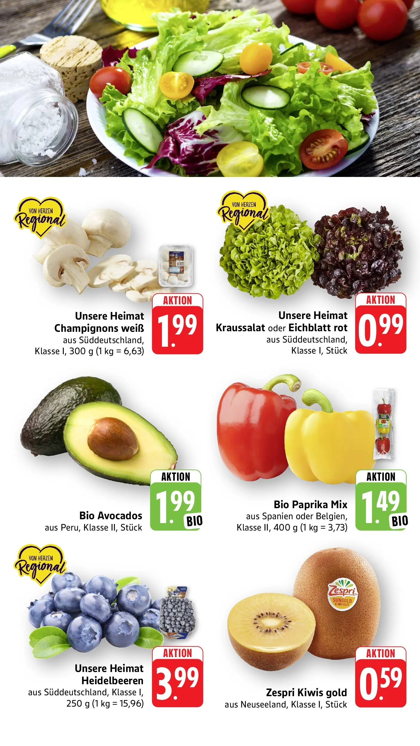 Edeka - EDEKA: Wochenangebote (ab 05.07.2026) » Angebote Online | Seite: 2 | Produkte: Heidelbeeren, Champignons, Paprika