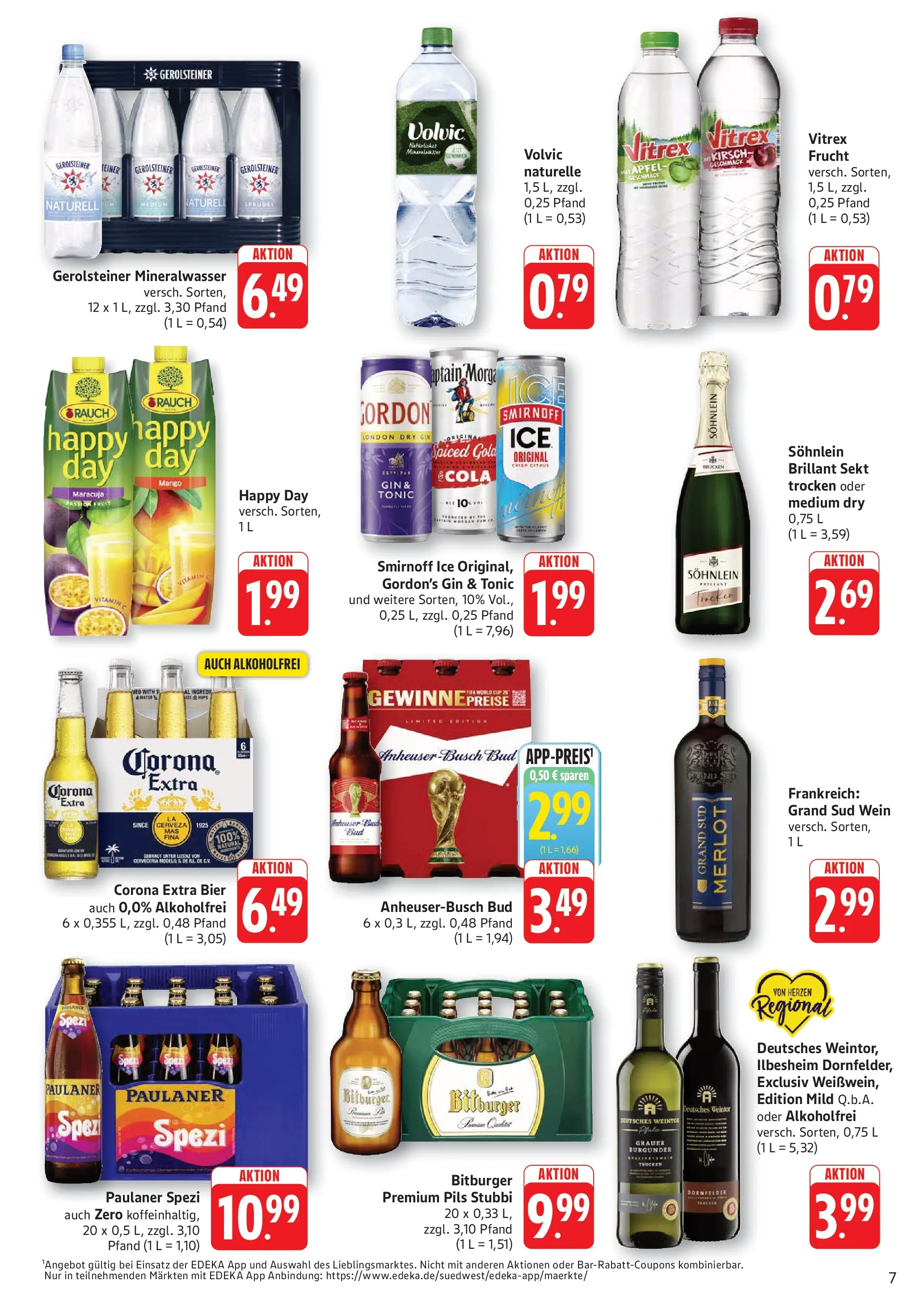 Edeka - EDEKA: Wochenangebote (ab 05.07.2026) » Angebote Online | Seite: 7 | Produkte: Gordon's gin, Paulaner spezi, Äpfel, Gerolsteiner