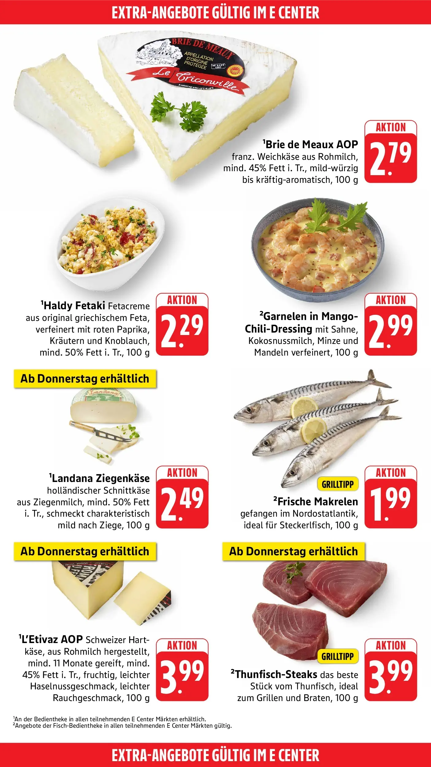 E center Prospekt Ditzingen (ab 05.07.2026) zum Blättern | Seite: 44 | Produkte: Ziegenkäse, Mandeln, Mango, Knoblauch