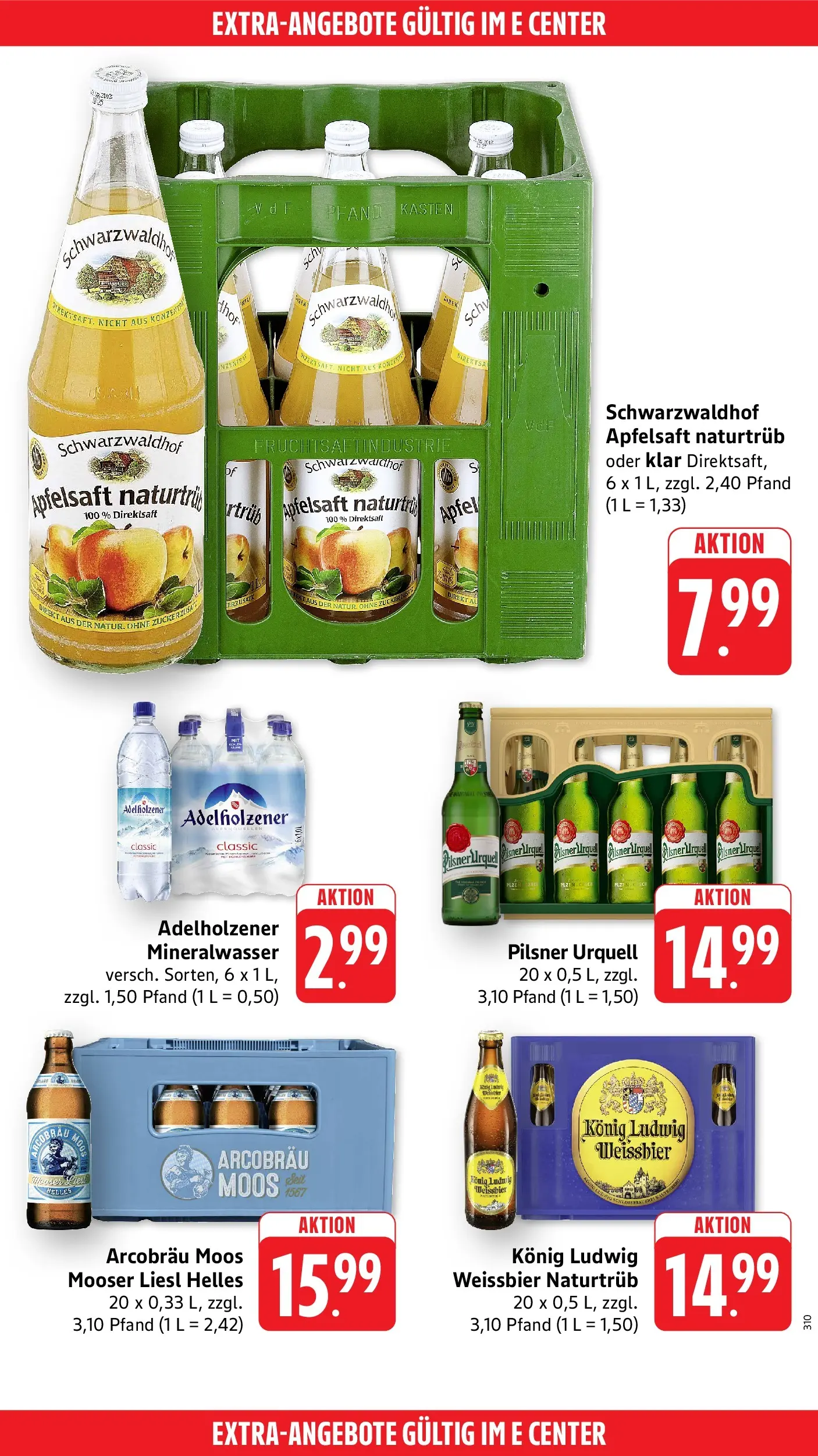 E center Prospekt Ditzingen (ab 05.07.2026) zum Blättern | Seite: 48 | Produkte: Weißbier, Adelholzener, Apfelsaft, Mineralwasser