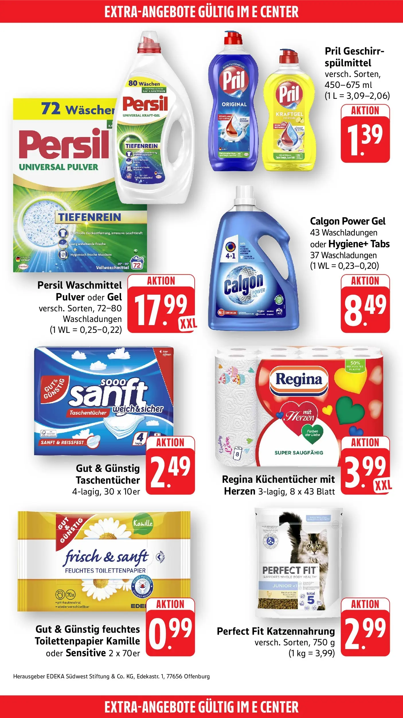 E center Prospekt Ditzingen (ab 05.07.2026) zum Blättern | Seite: 49 | Produkte: Waschmittel, Pril, Toilettenpapier, Feuchtes Toilettenpapier