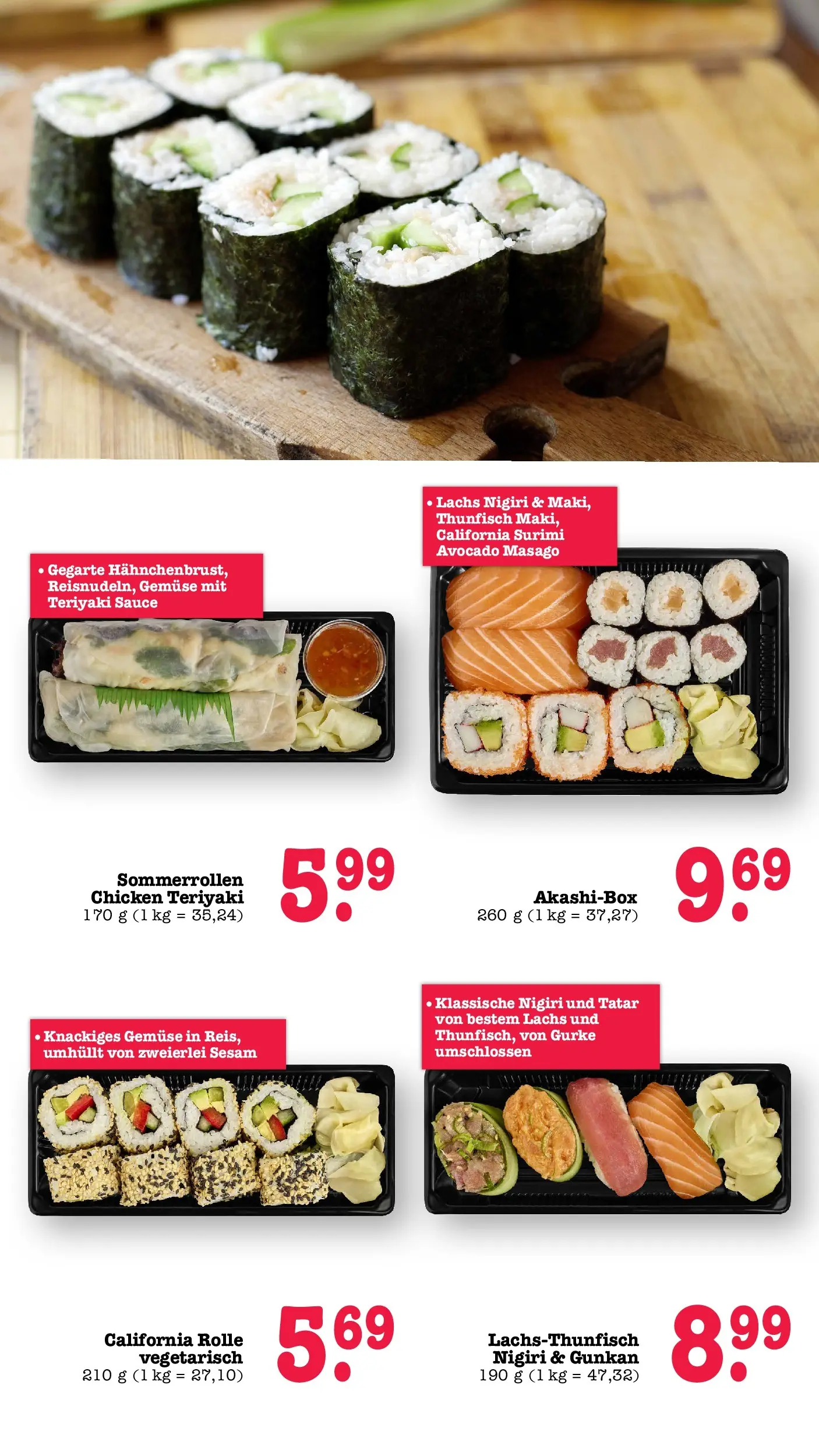 E center Prospekt Achern (ab 05.07.2026) zum Blättern | Seite: 17 | Produkte: Thunfisch, Avocado, Lachs, Gemüse
