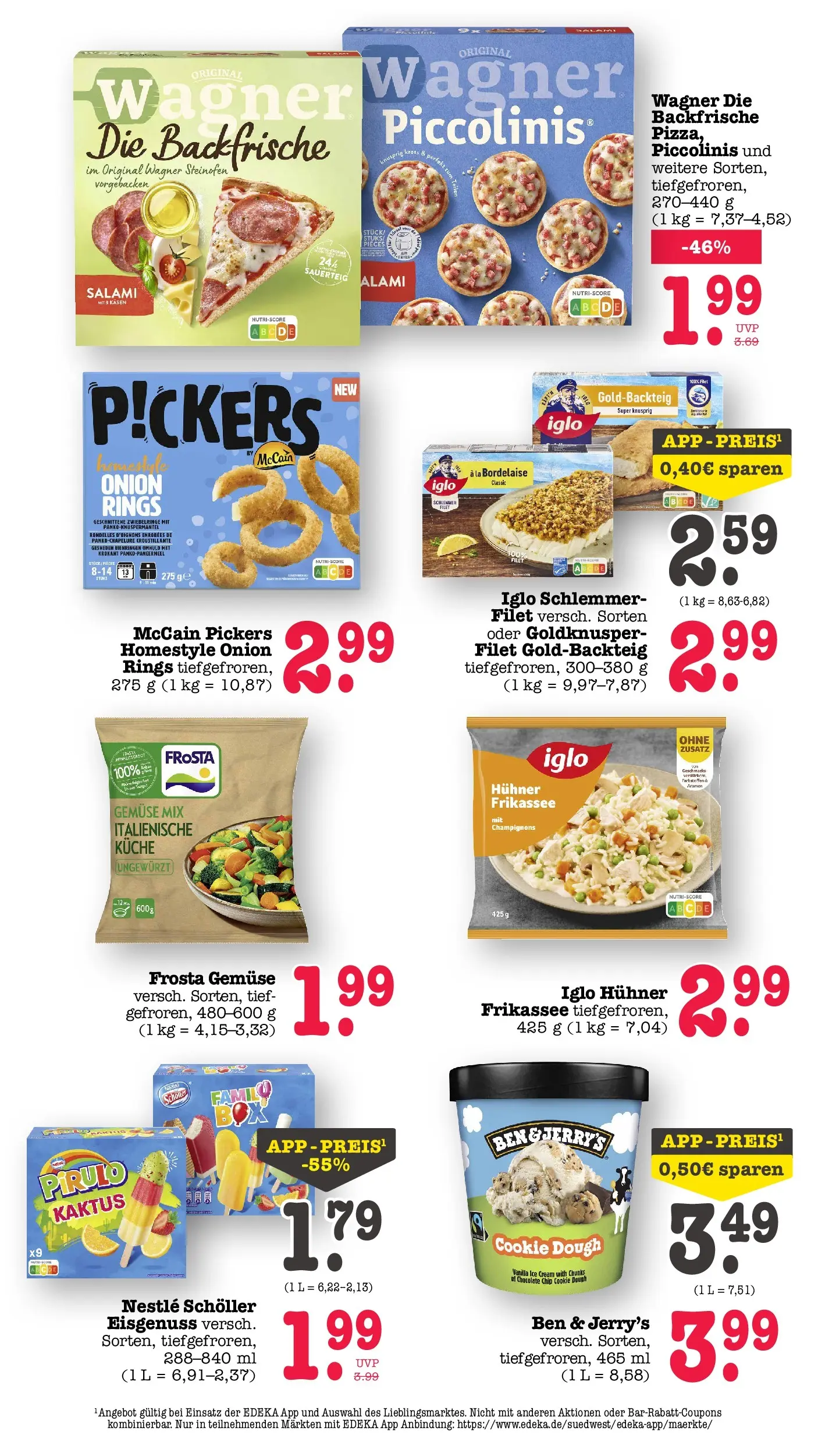 E center Prospekt Achern (ab 05.07.2026) zum Blättern | Seite: 28 | Produkte: Iglo, Champignons, Salami, Pizza