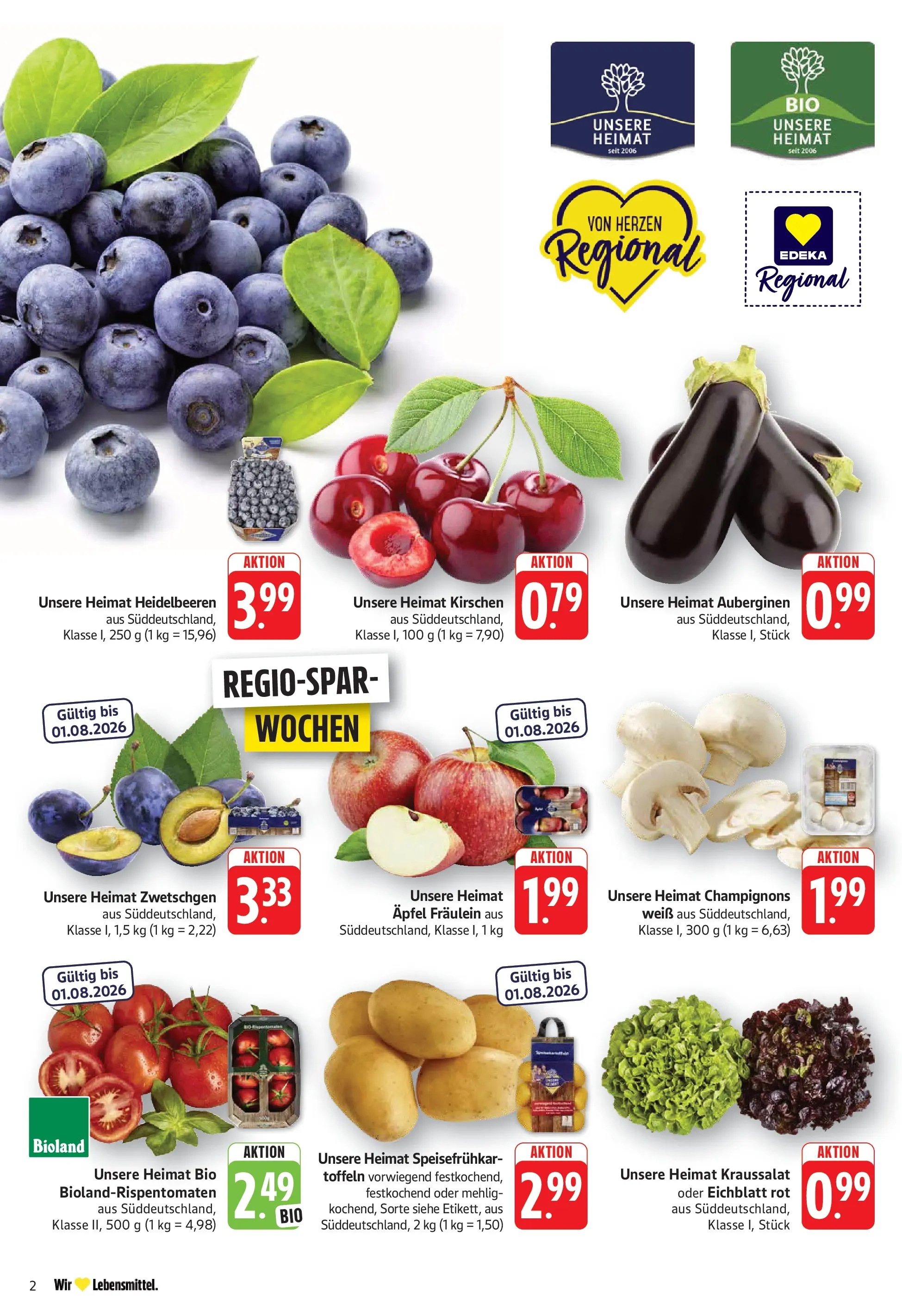 Edeka - EDEKA: Wochenangebote (ab 05.07.2026) » Angebote Online | Seite: 2 | Produkte: Äpfel, Kirschen, Heidelbeeren, Champignons