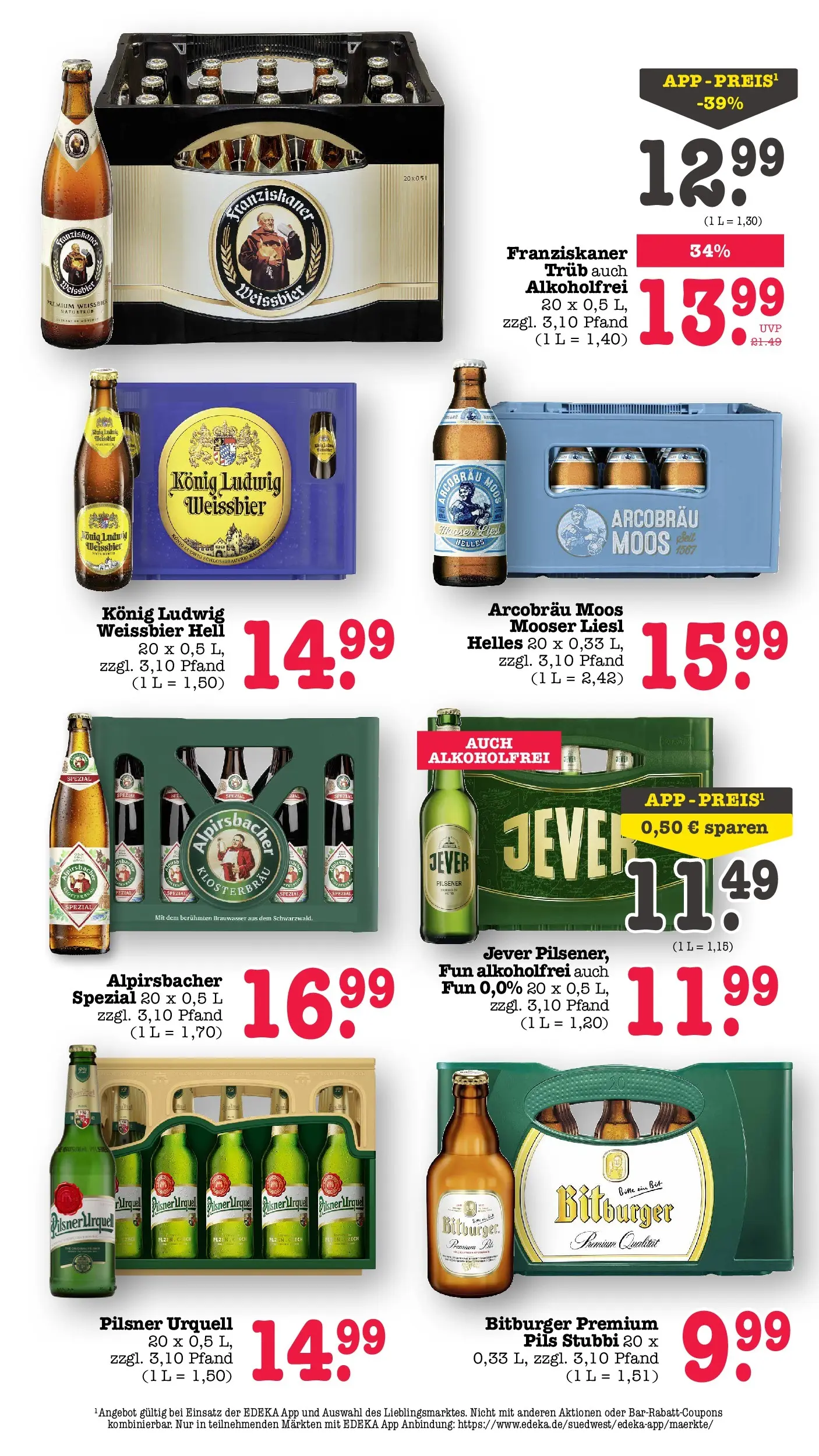 E center Prospekt Achern (ab 05.07.2026) zum Blättern | Seite: 53 | Produkte: Franziskaner, Weißbier, Pils, Jever