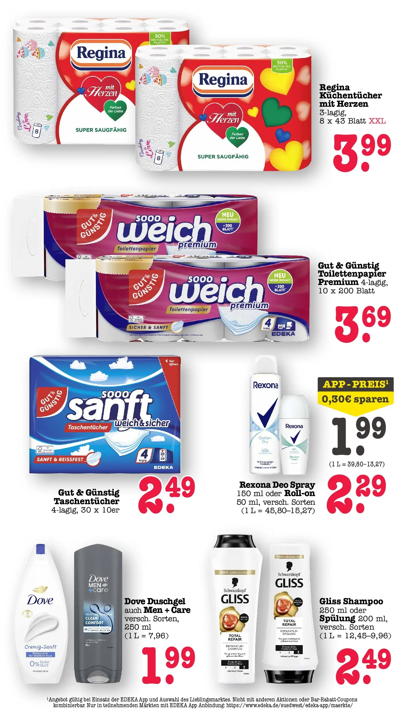 E center Prospekt Achern (ab 05.07.2026) zum Blättern | Seite: 63 | Produkte: Shampoo, Spülung, Duschgel, Toilettenpapier