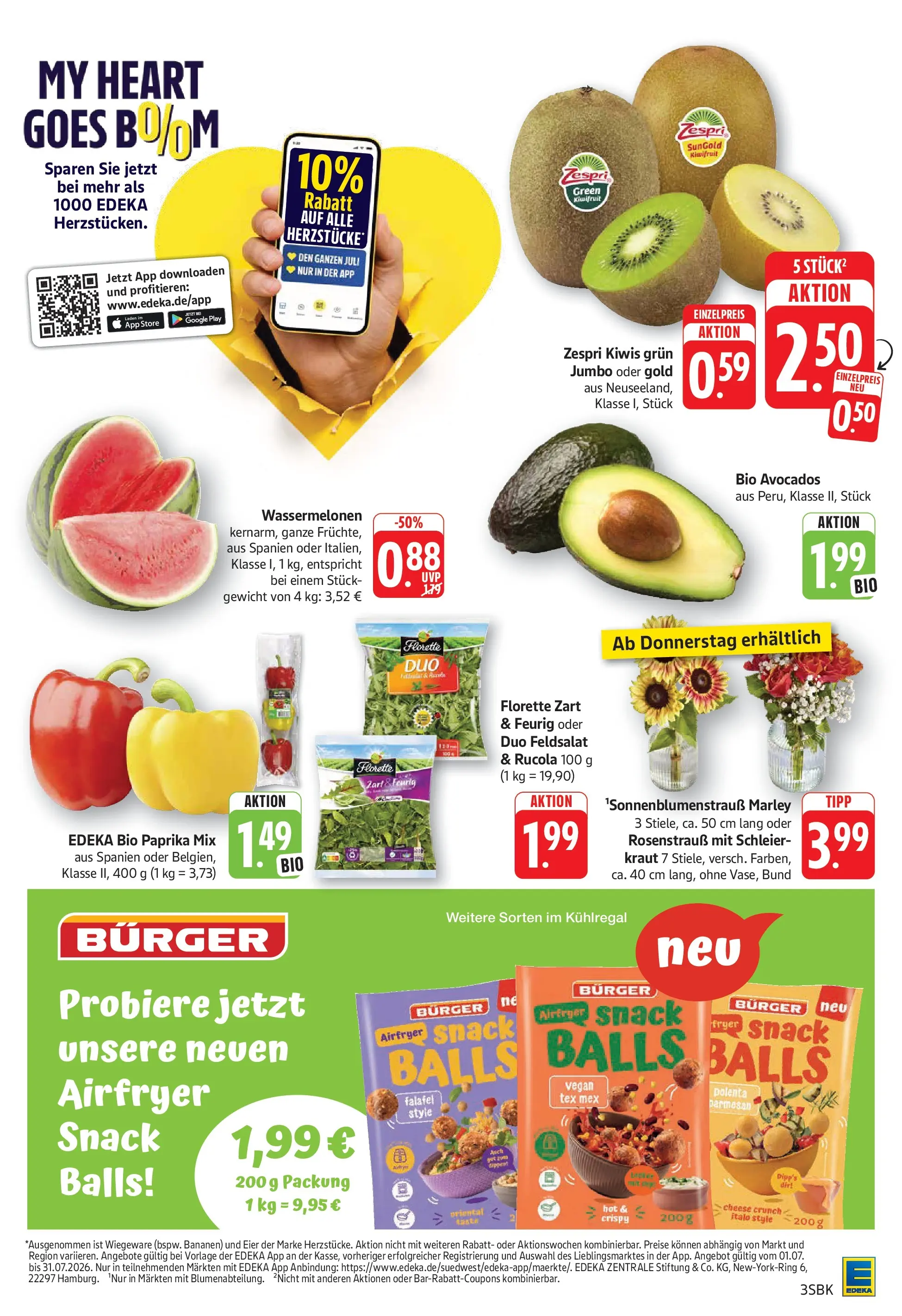Edeka Prospekt Bruchsal (ab 06.07.2026) » Angebote Online | Seite: 3 | Produkte: Gewicht, Rucola, Burger, Kraut