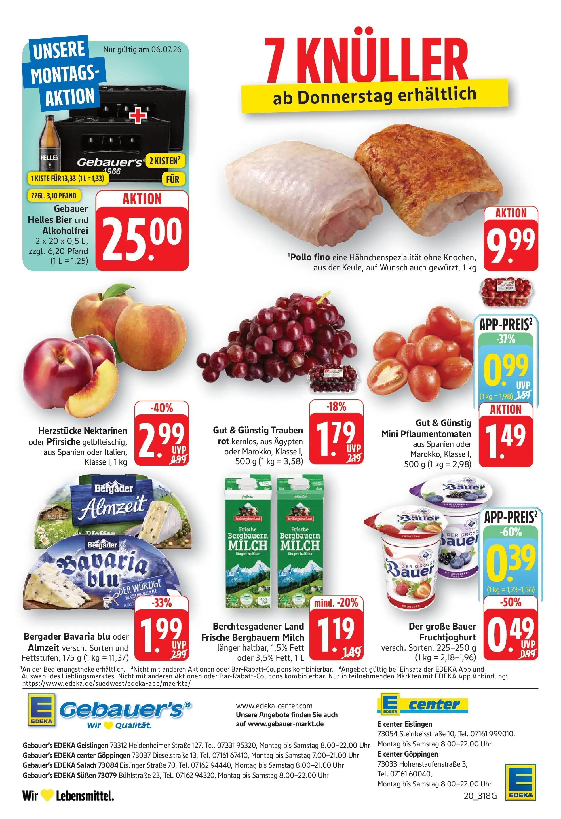 Edeka - EDEKA: Wochenangebote (ab 05.07.2026) » Angebote Online | Seite: 20 | Produkte: Trauben, Bier, Fruchtjoghurt, Uhr