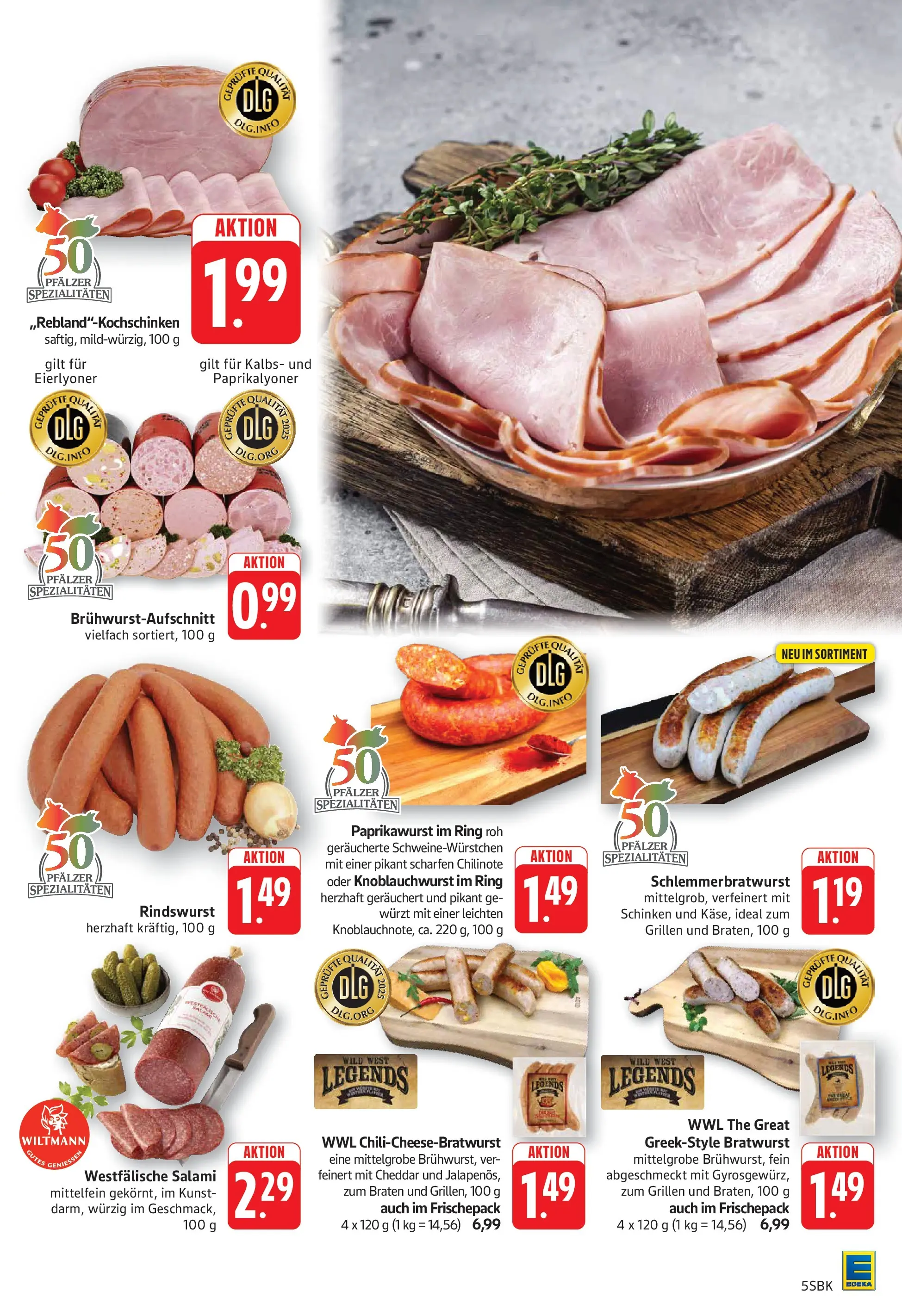 Edeka Prospekt Bruchsal (ab 06.07.2026) » Angebote Online | Seite: 5 | Produkte: Bratwurst, Salami, Schinken