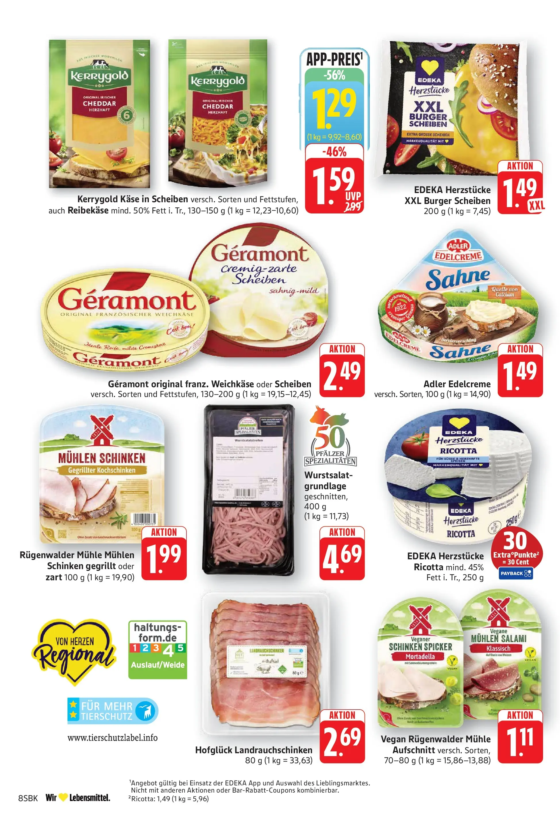 Edeka Prospekt Bruchsal (ab 06.07.2026) » Angebote Online | Seite: 8 | Produkte: Mühle, Burger, Soße, Reibekase