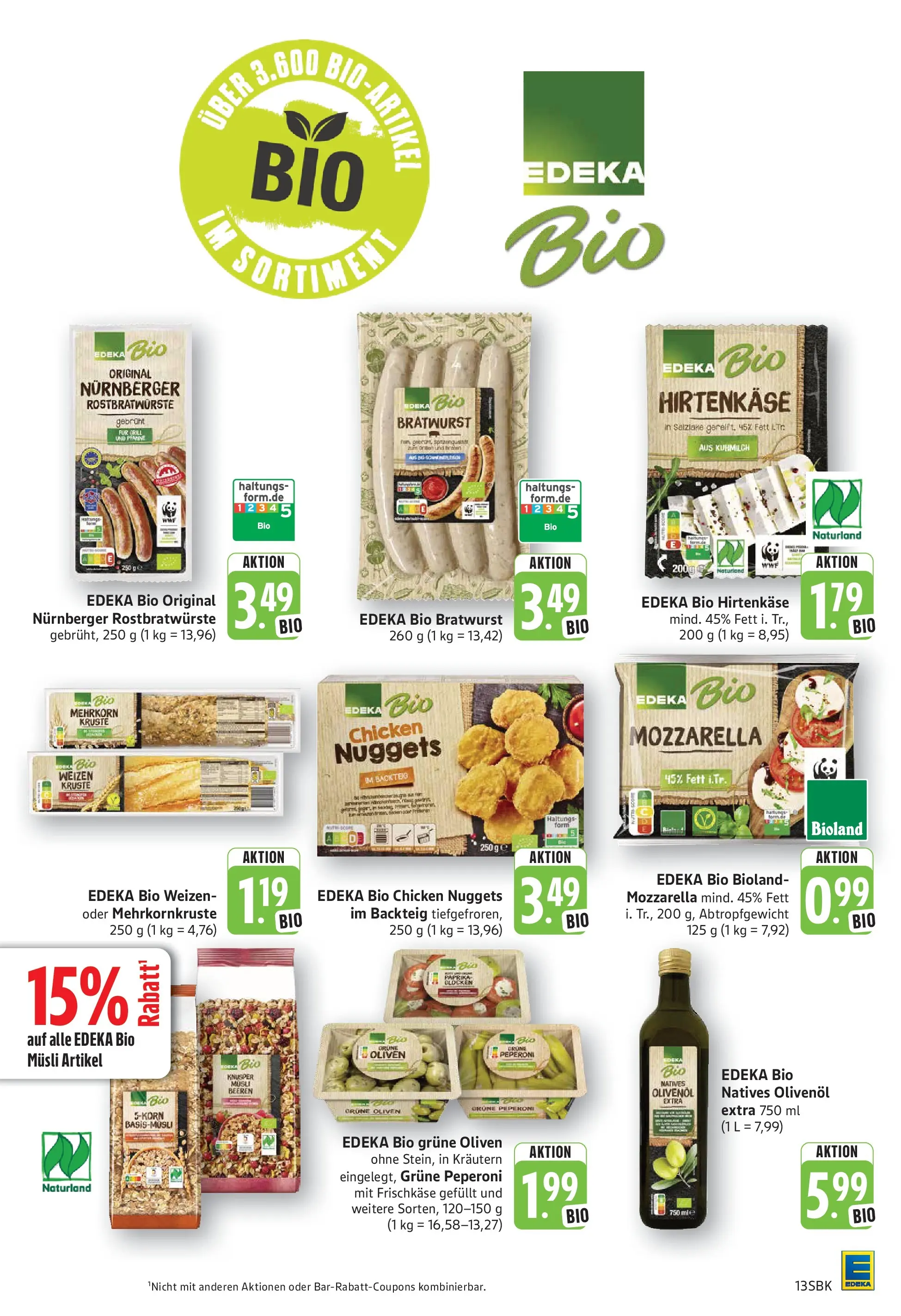 Edeka Prospekt Bruchsal (ab 06.07.2026) » Angebote Online | Seite: 13 | Produkte: Mozzarella, Olivenol, Bratwurst, Paprika